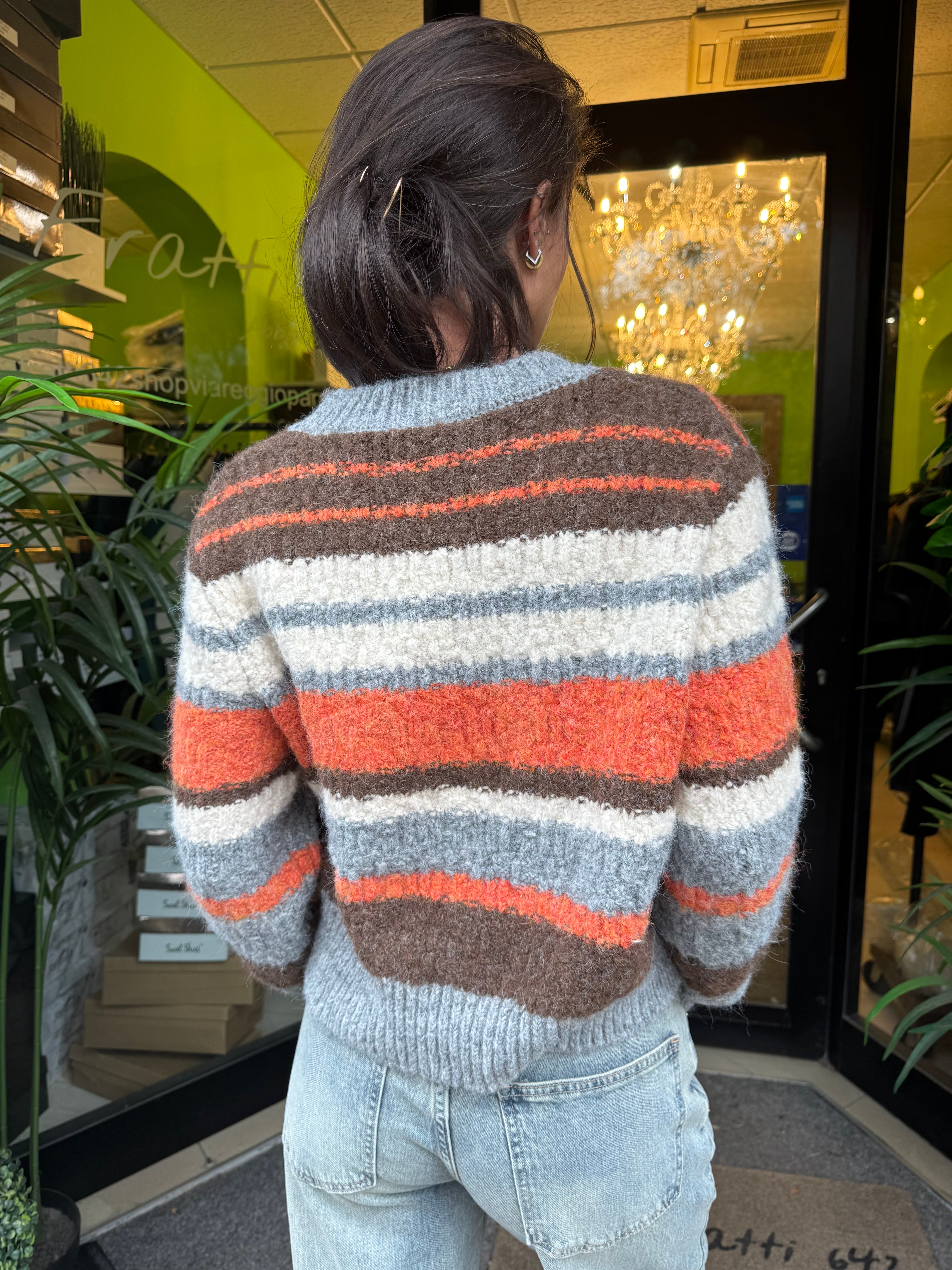 Maglione top quality arancio panna moro