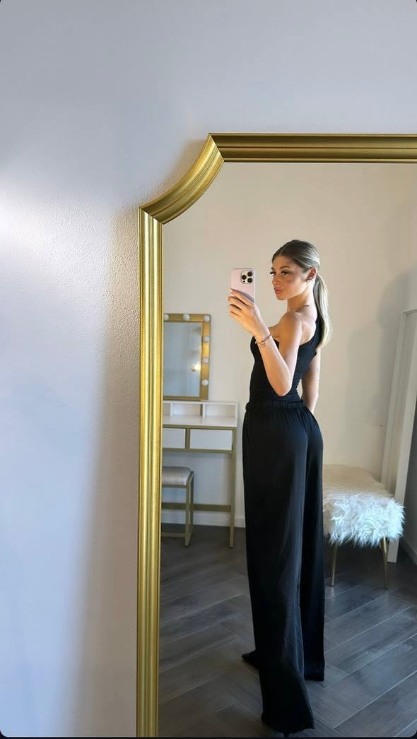 Pantalone a campana effetto seta con elastico in vita 3 colori