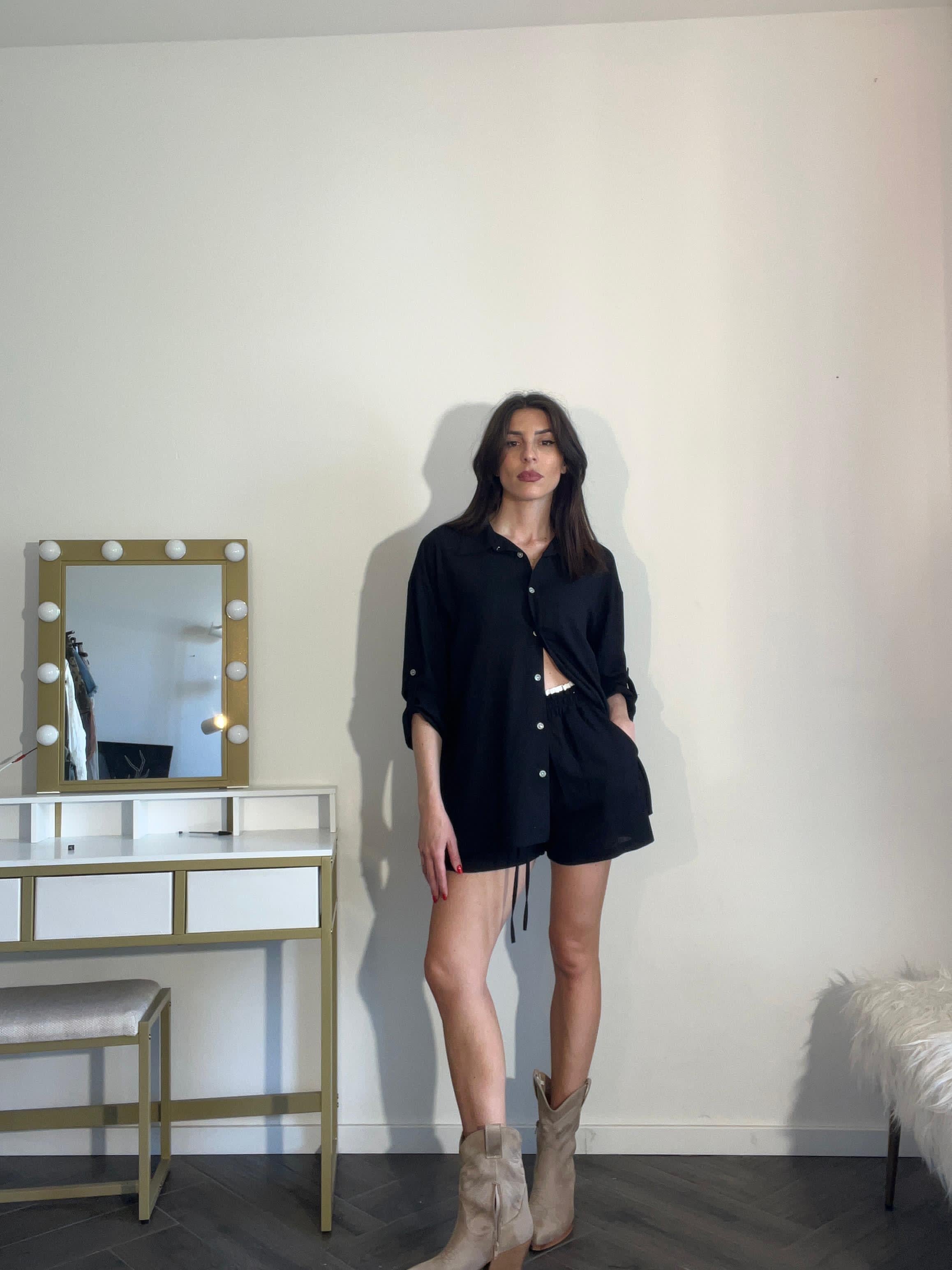 Completo viscosa lino con camicia over