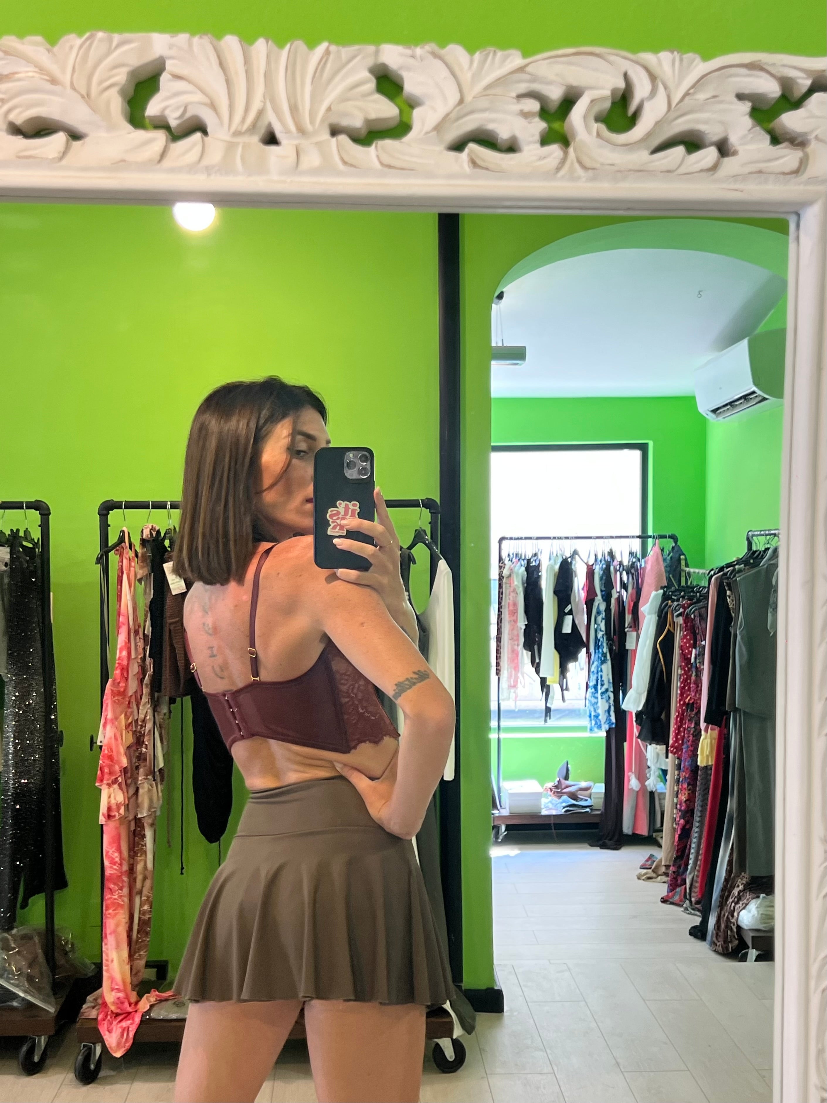 Top pizzo bordeaux