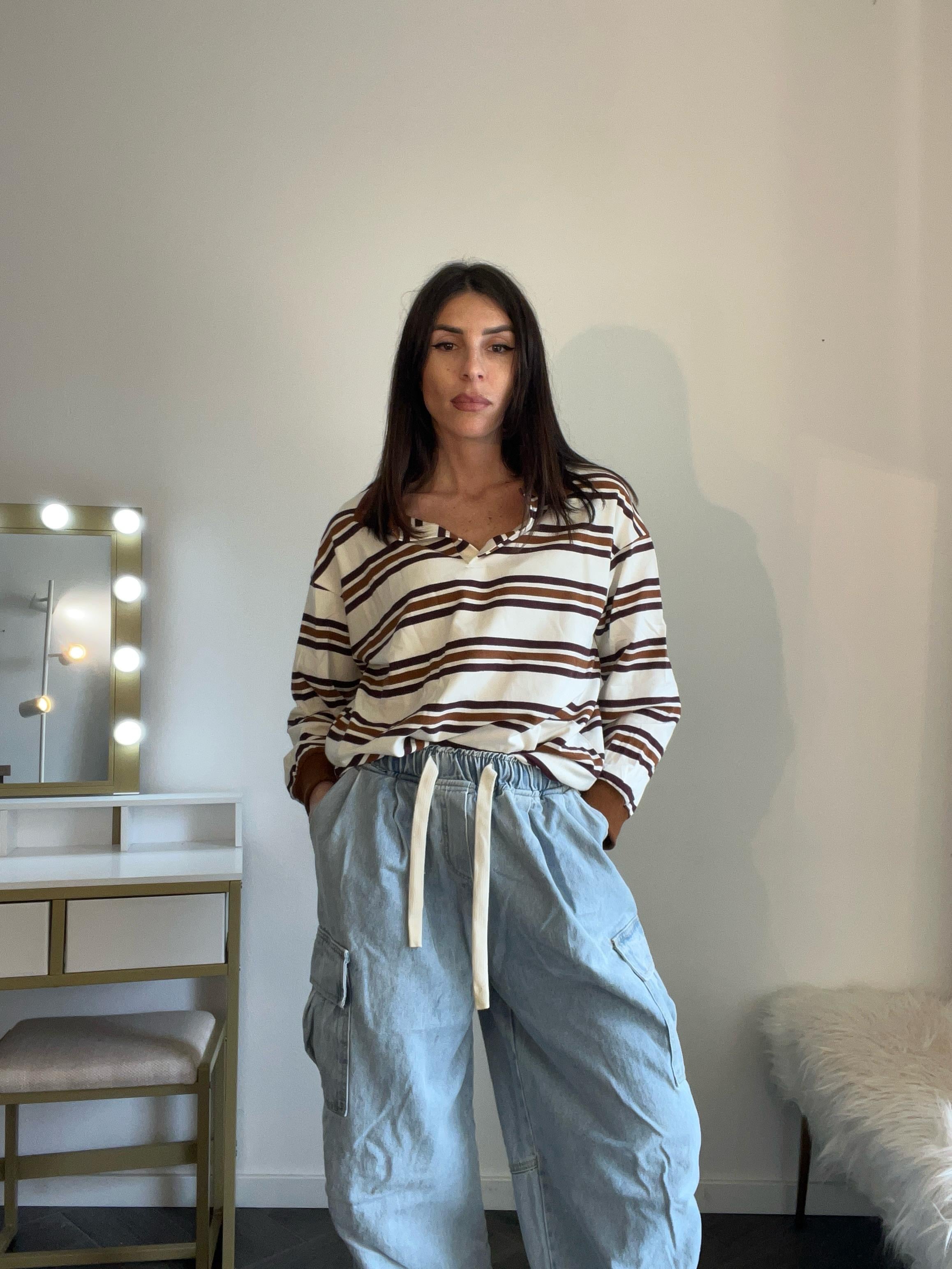 Jeans top quality cargo con elastico