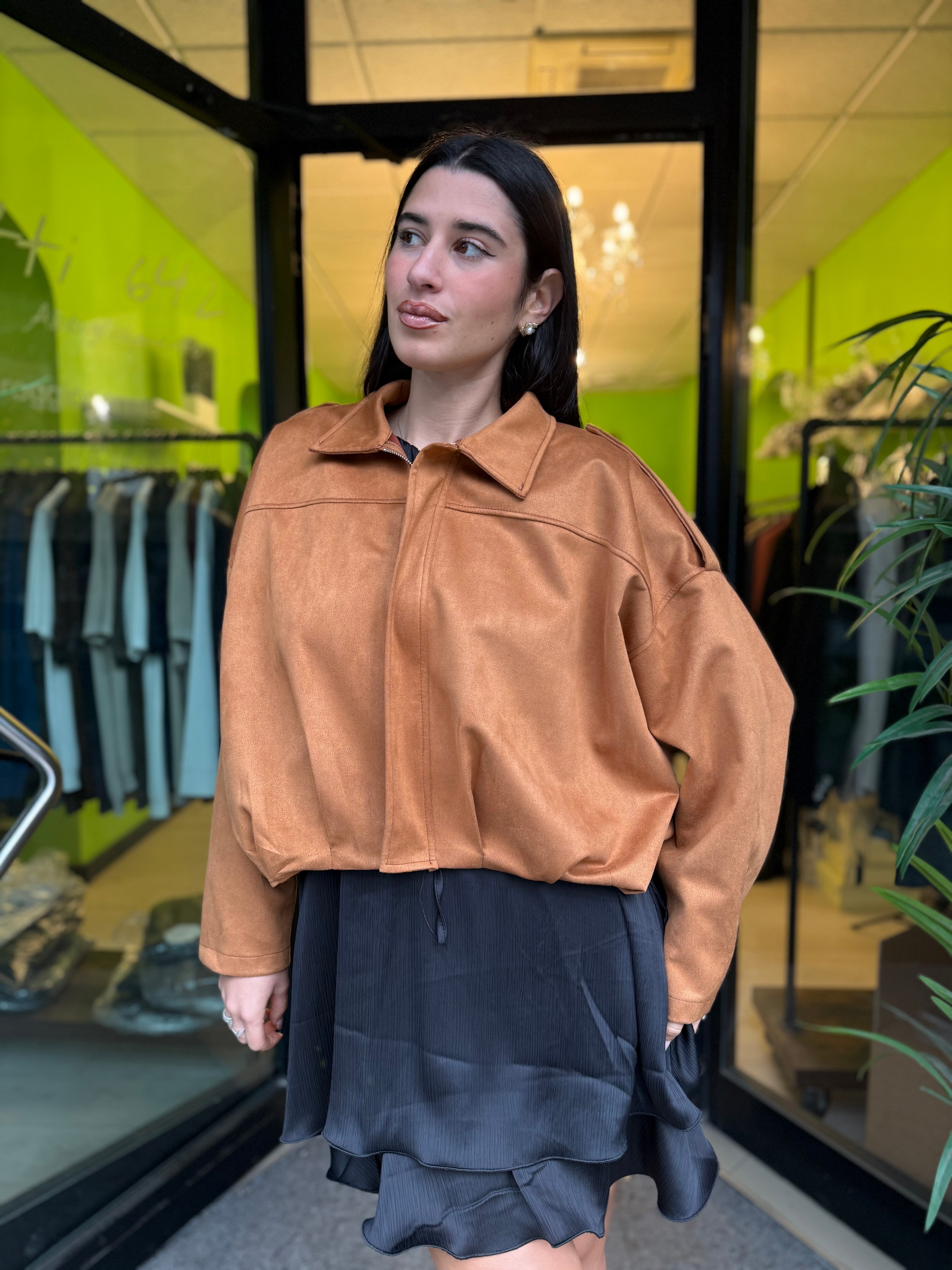 Bomber scamosciato “elegant”
