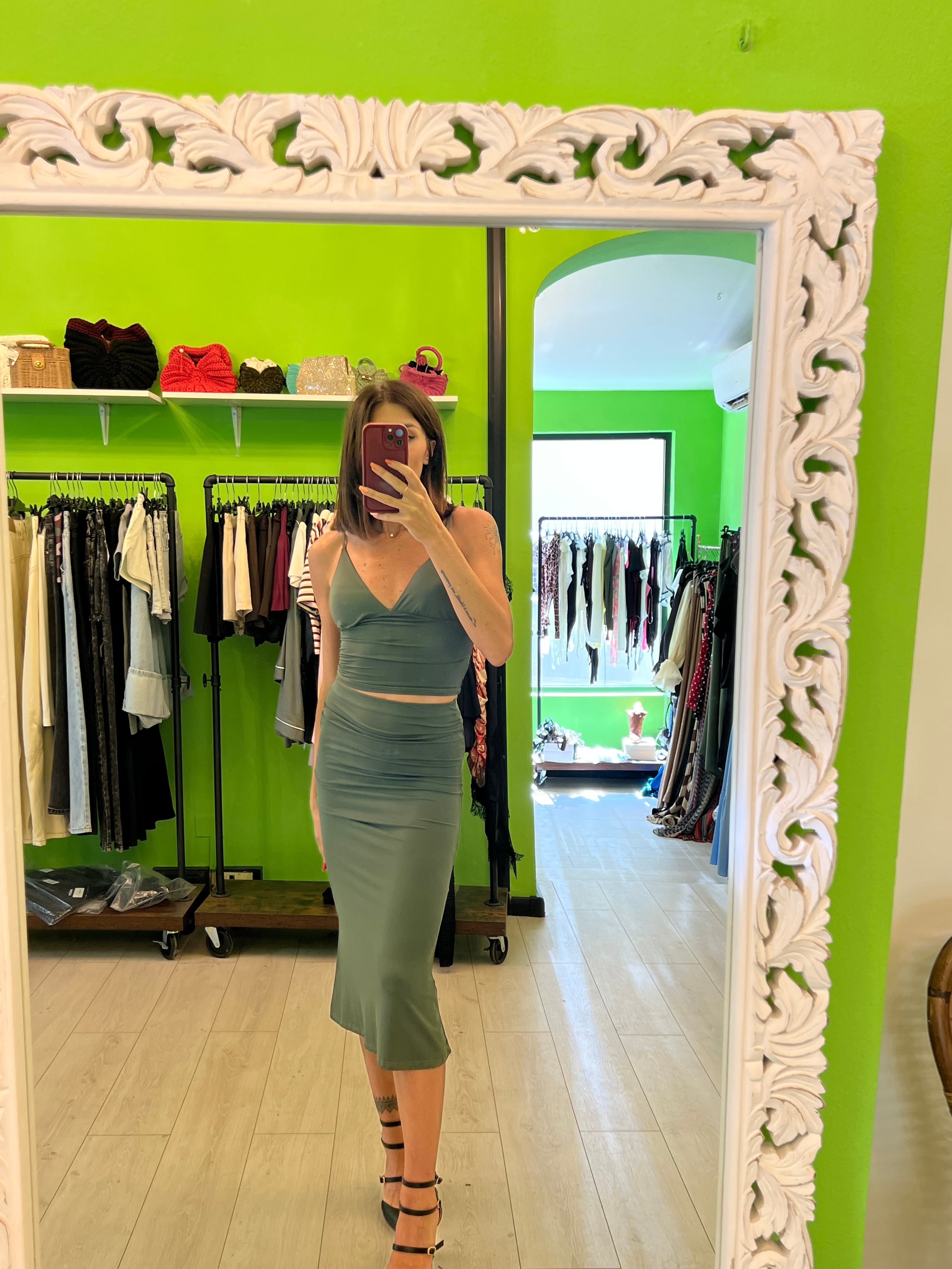 Coordinato gonna più top 3 colori