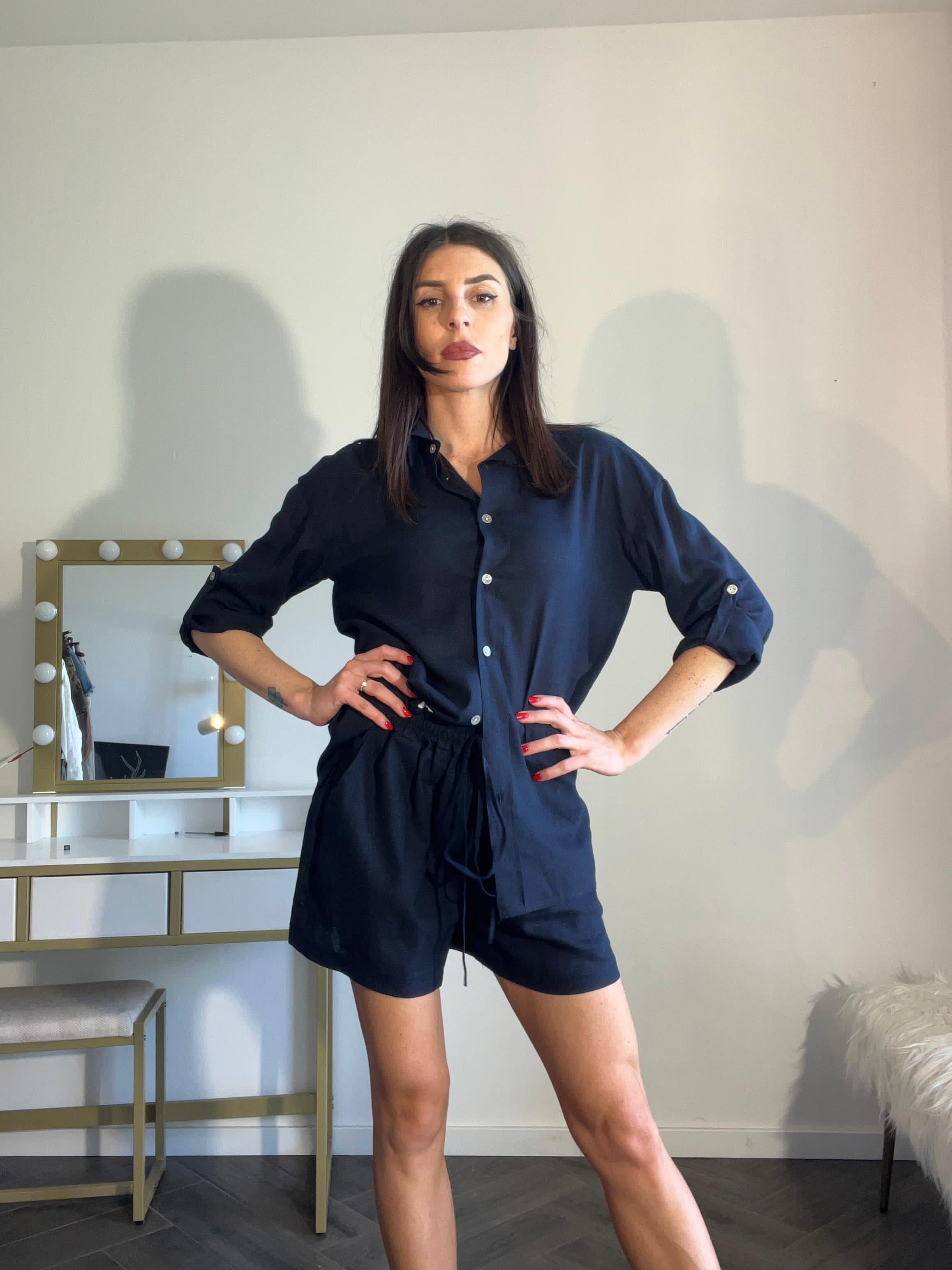 Completo viscosa lino con camicia over