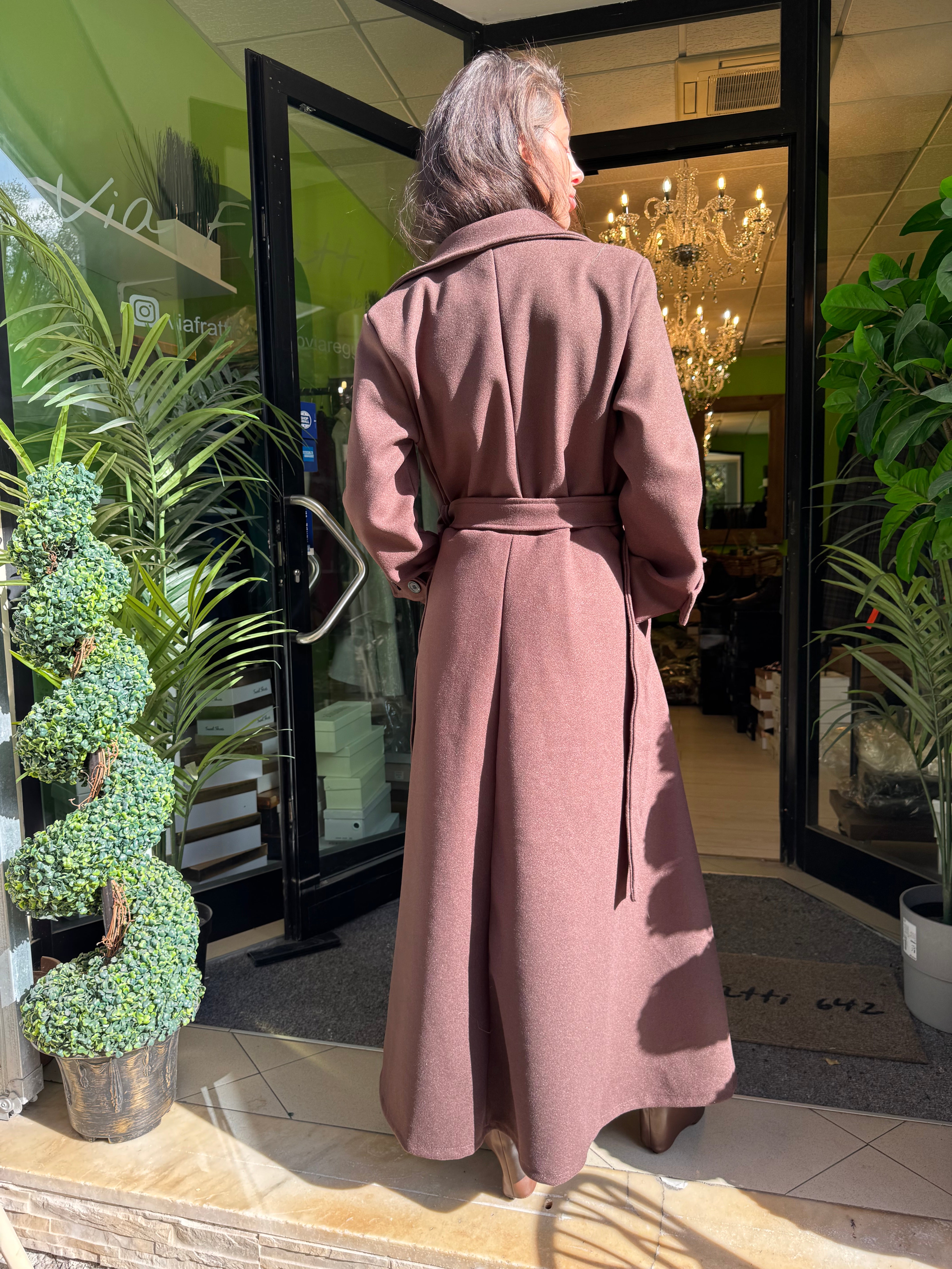 Cappotto lungo svasato moro