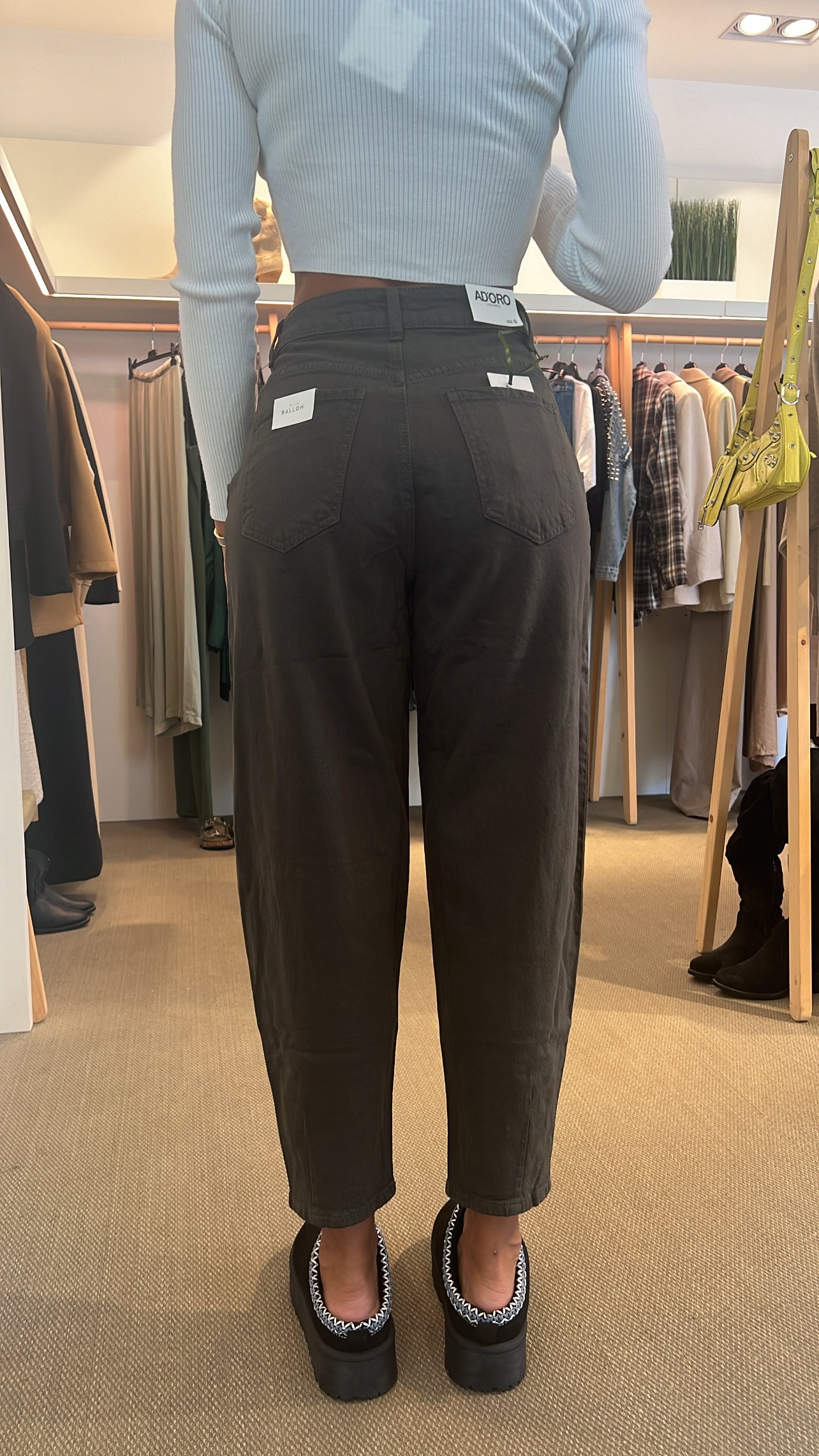 Jeans ballon verde militare