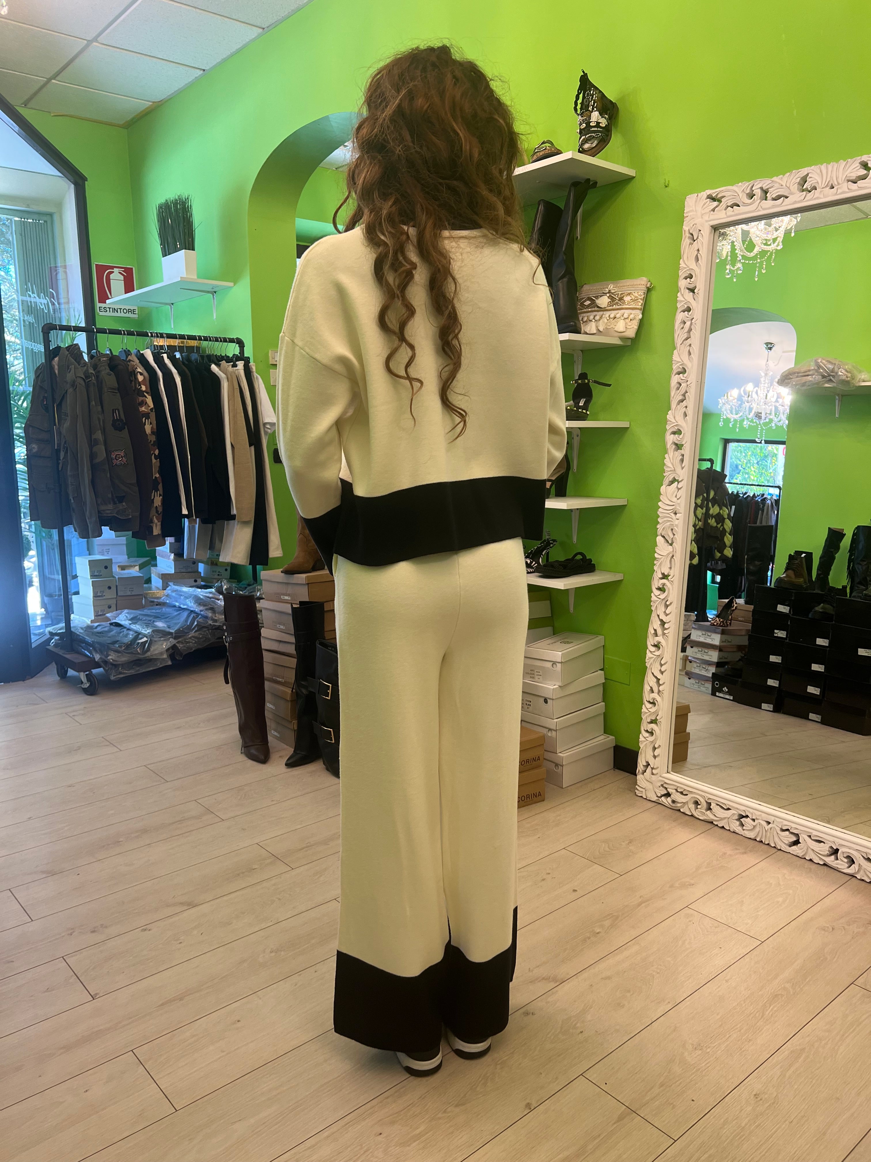 Coordinato in maglia bicolore 2 colori