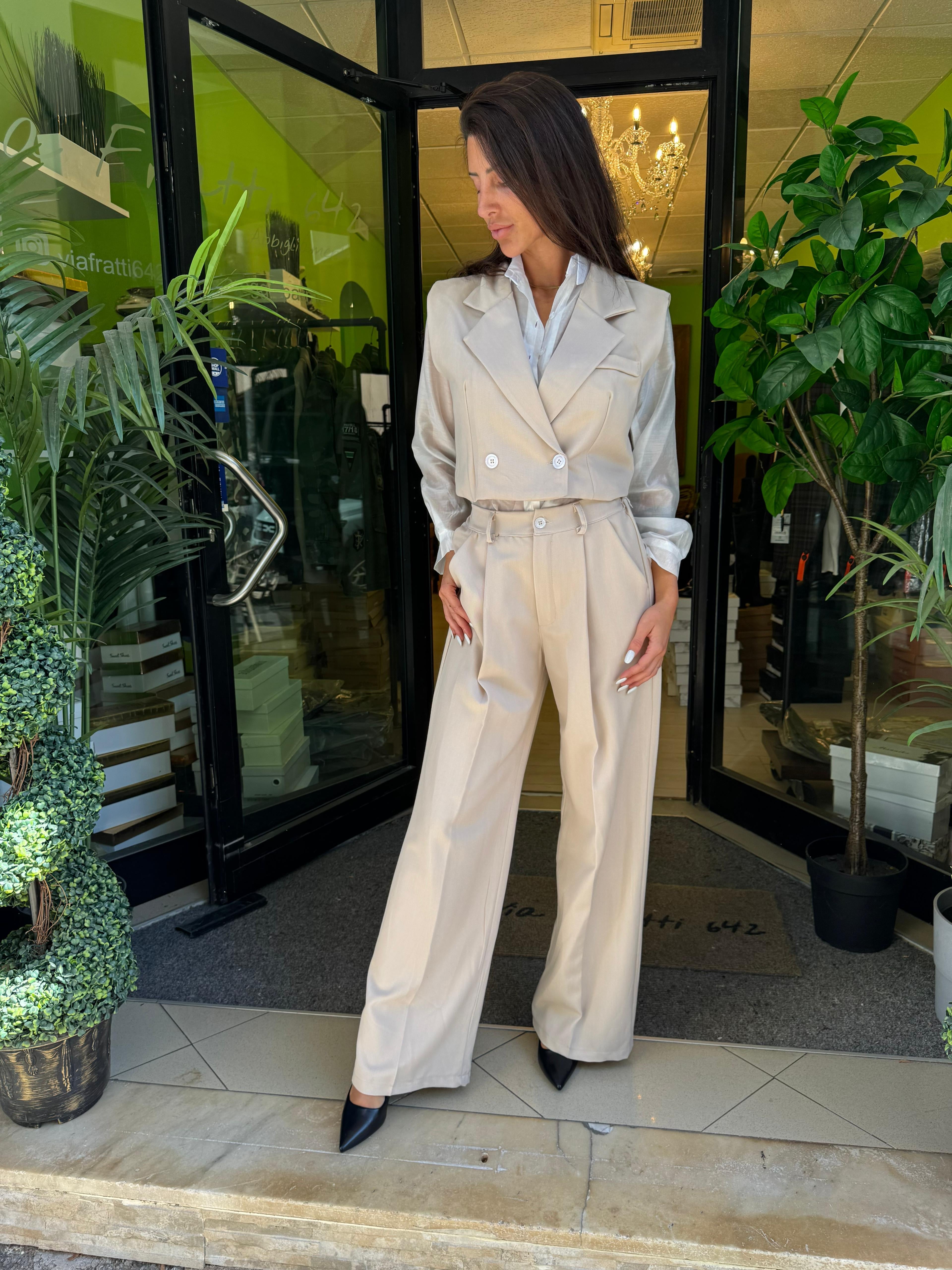 Coordinato gilet più pantalone due colori