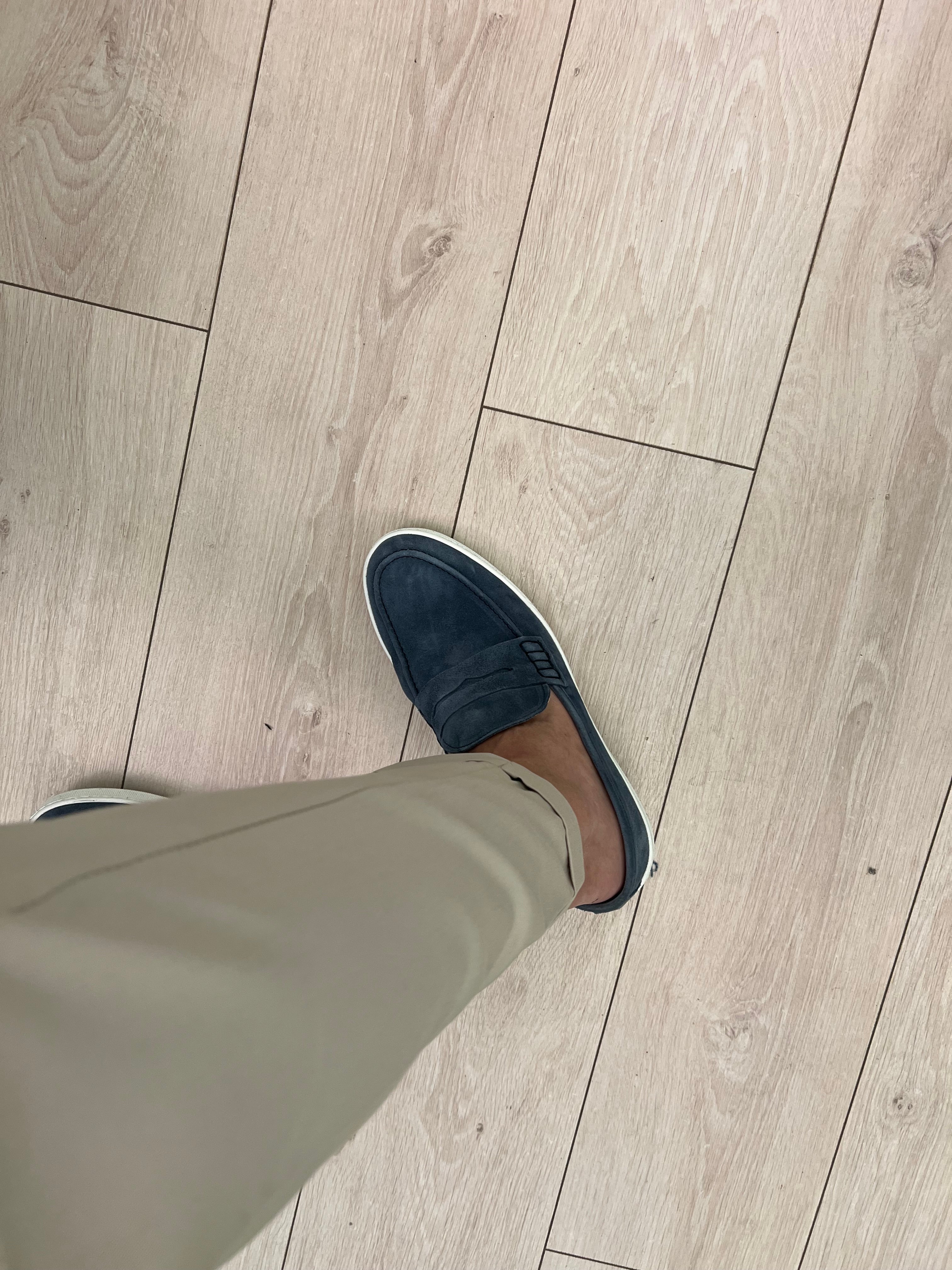 Mocassino scamosciato blu jeans