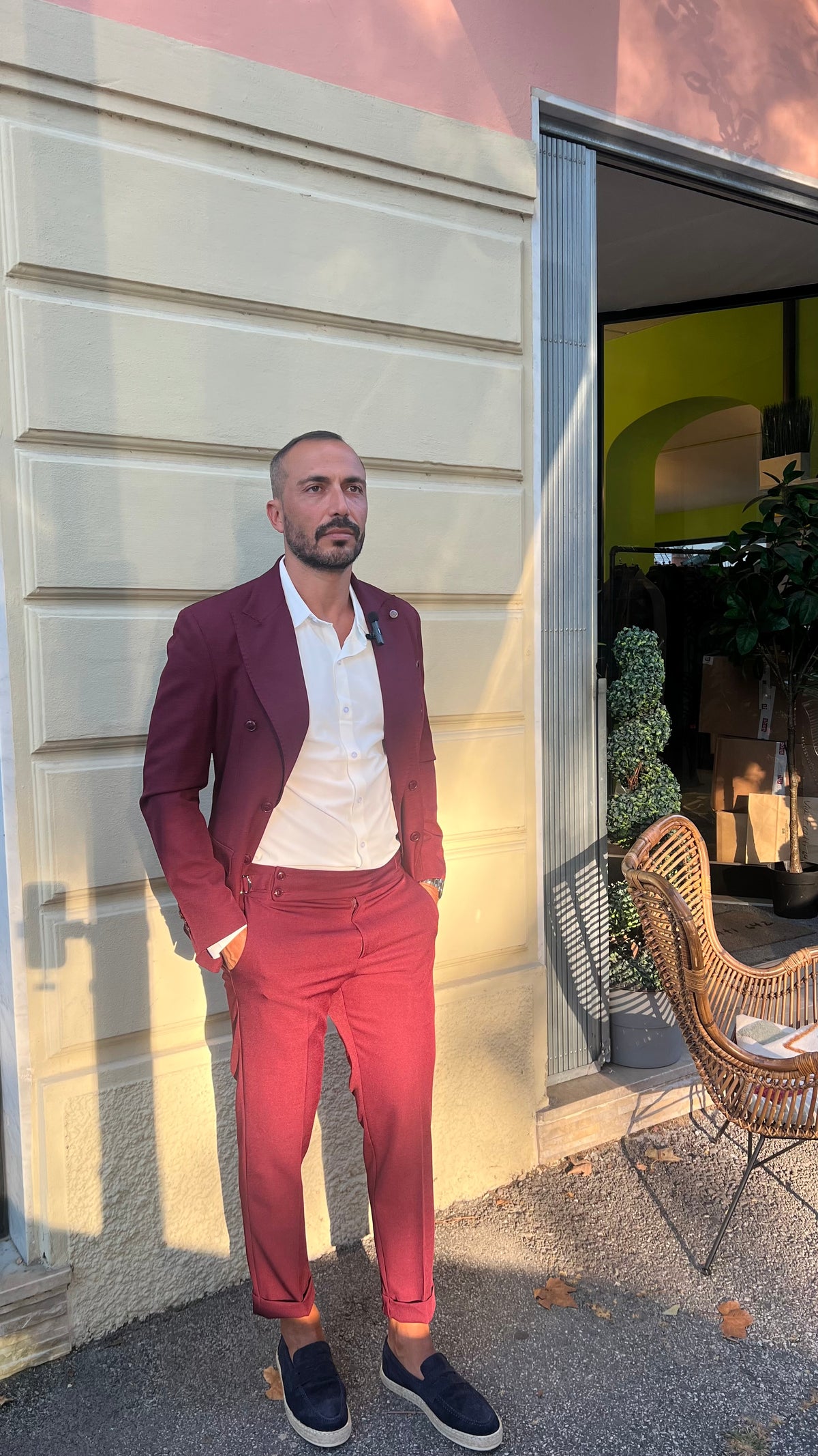 Abito doppiopetto bordeaux sartoriale