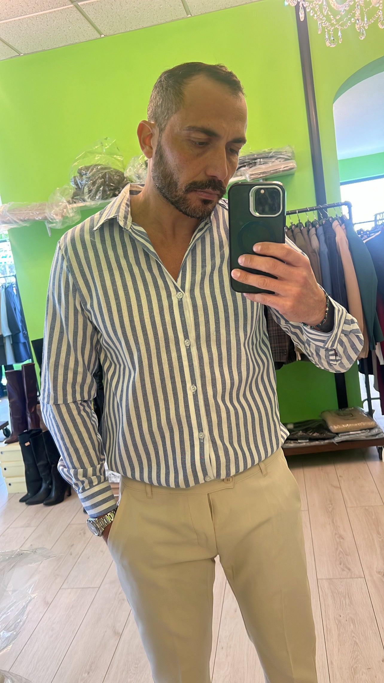 Camicia 100% cotone a righe