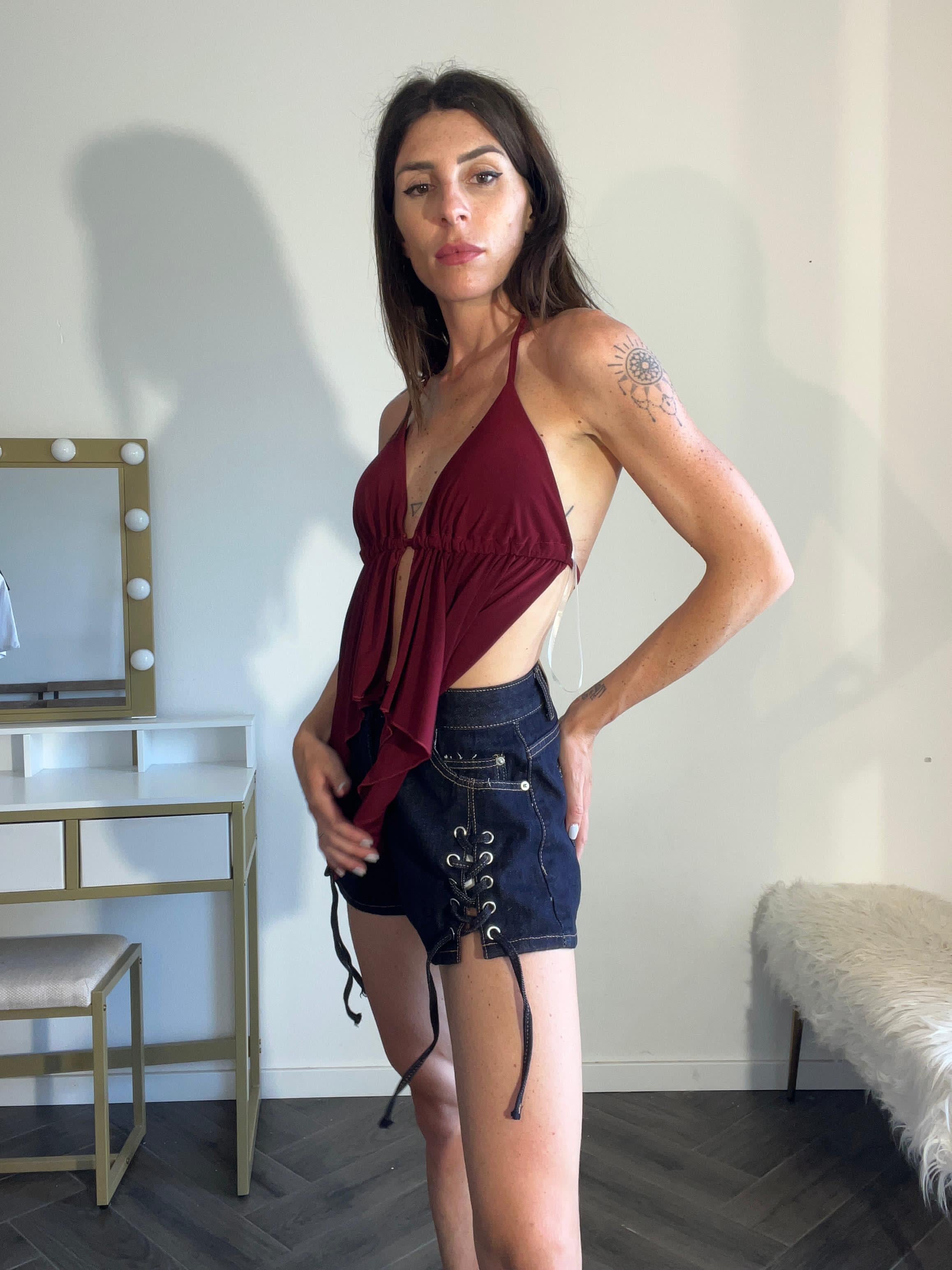 Short DENIM con lacci