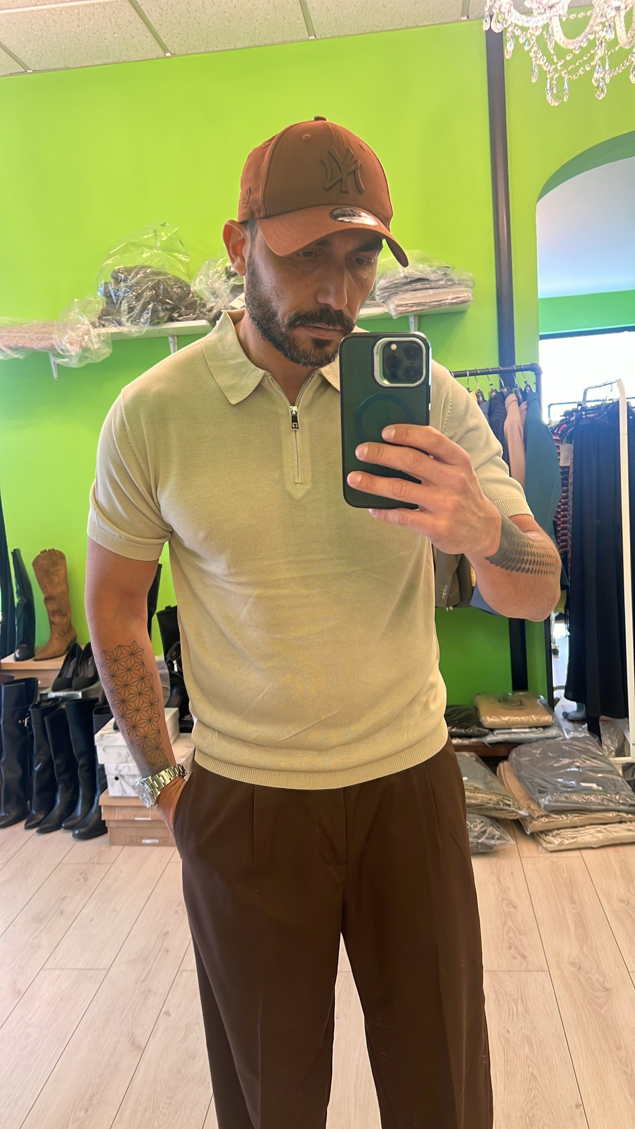 Polo in filo con zip