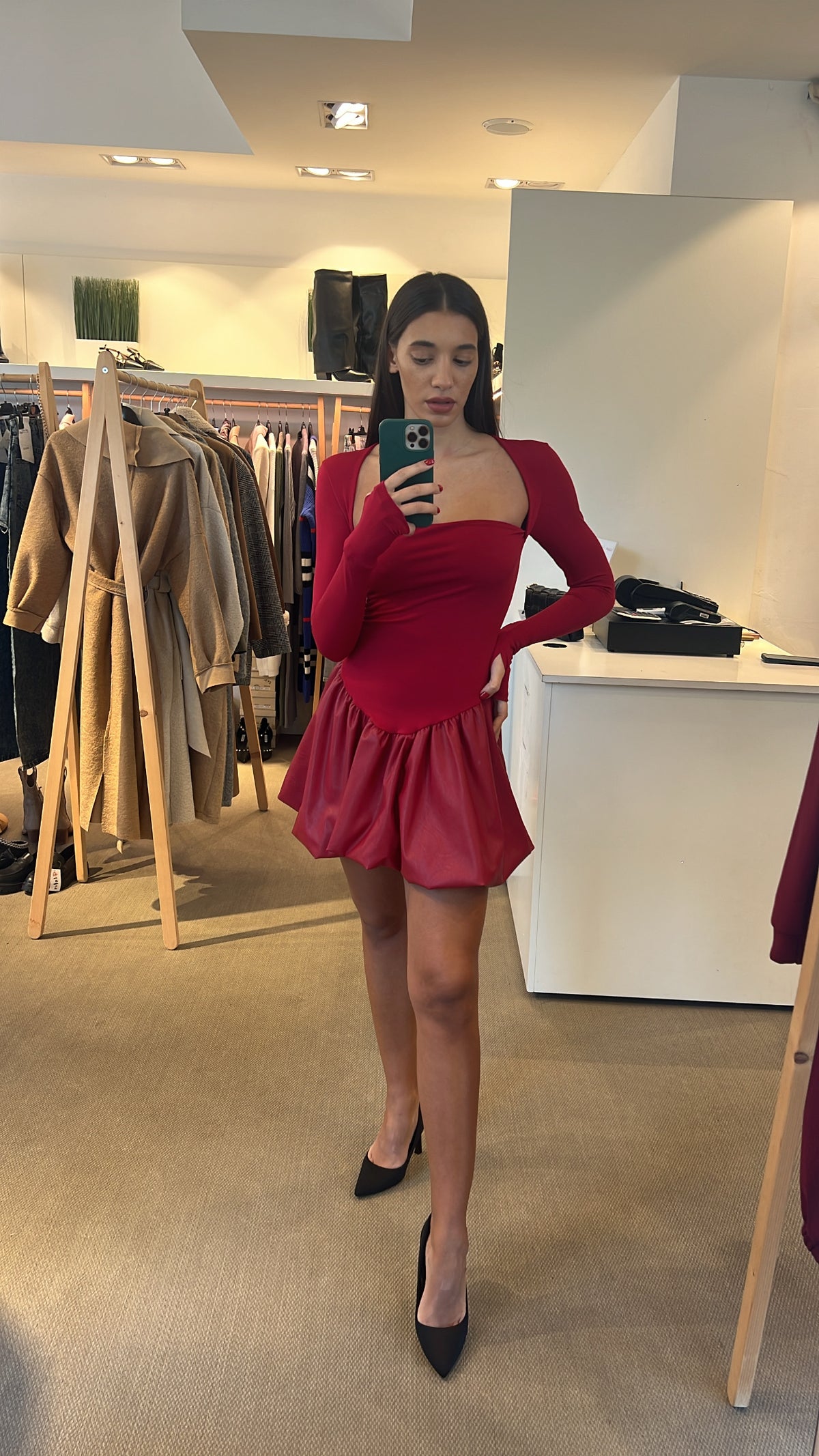 find. Vestito Mini A-Line di Lino Donna, Rosso (rosso), 42, Label: S find. Vestito Mini A-Line di Lino Donna, Rosso (rosso), 42, Label: S