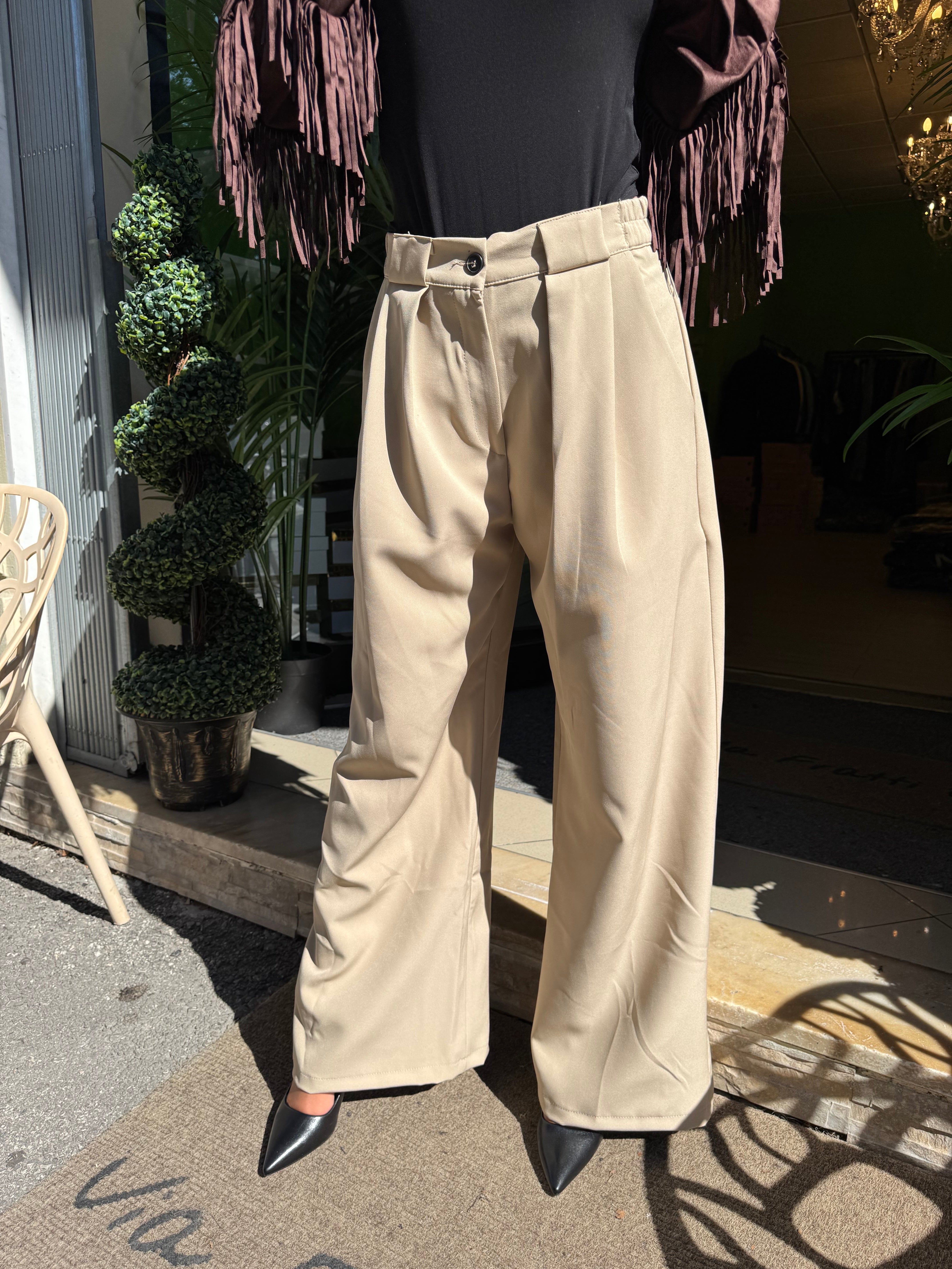 Pantalone beige scampanato “justwest”