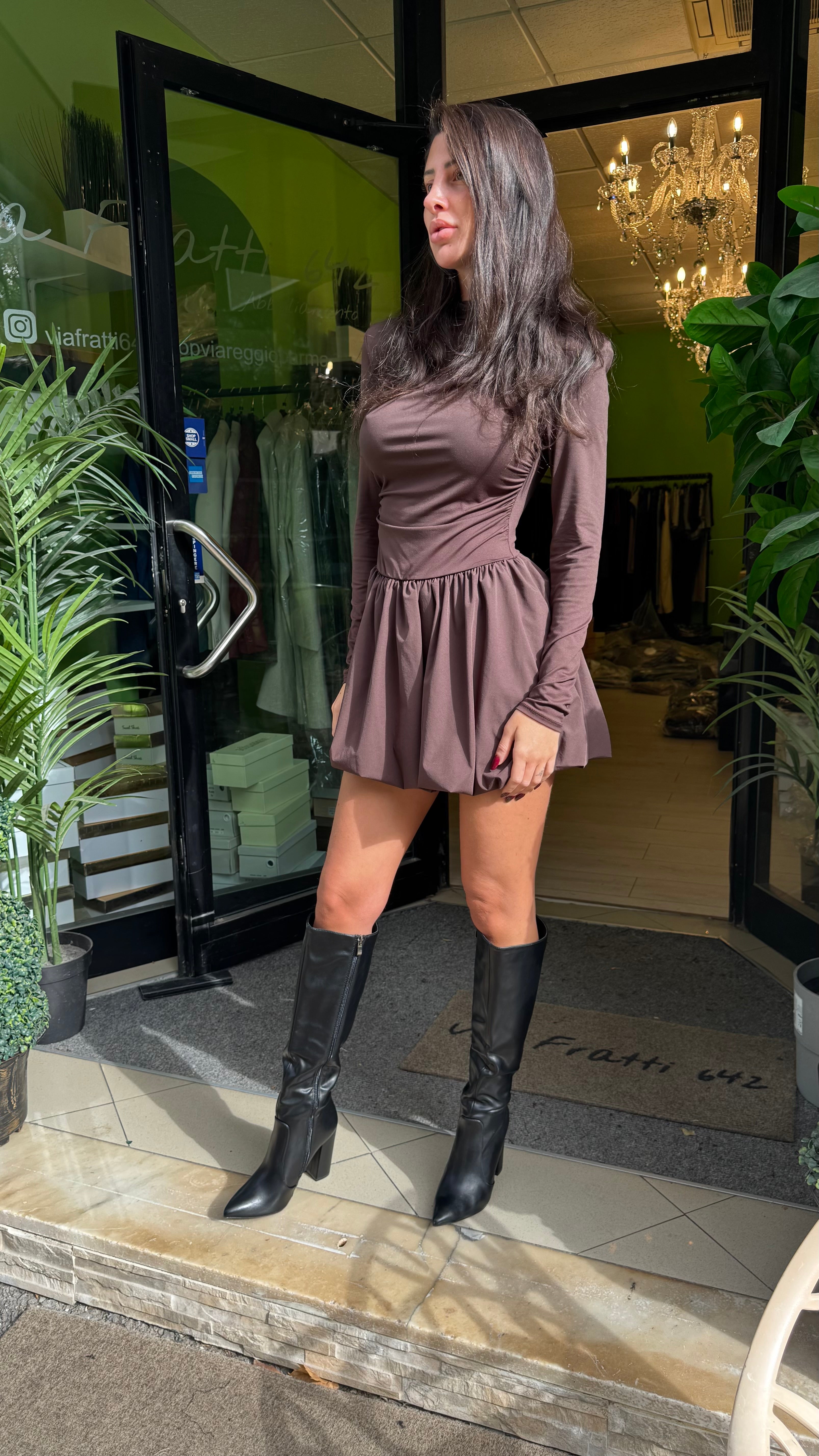 Abito gonna “palloncino” 3 colori disponibili