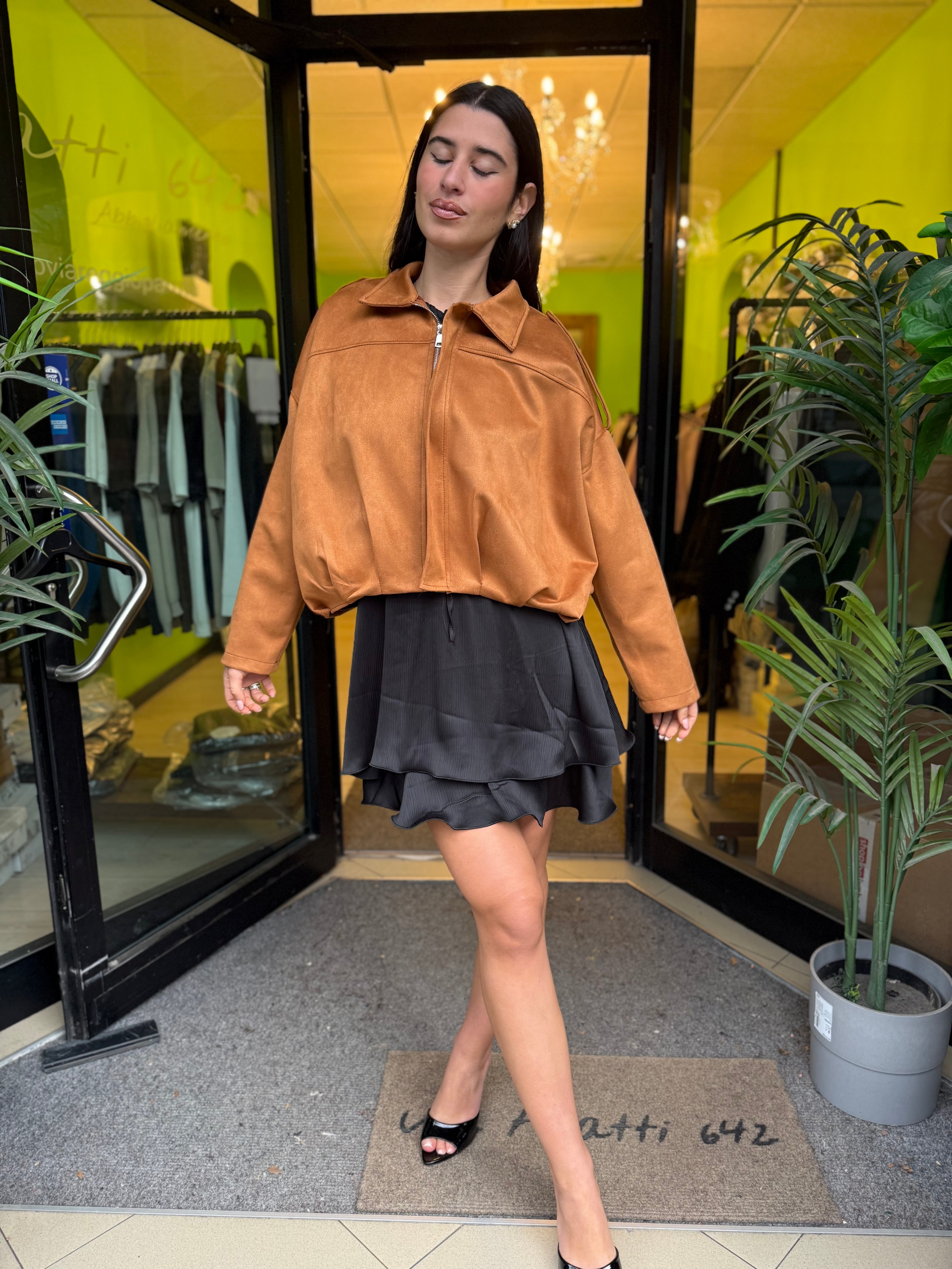 Bomber scamosciato “elegant”