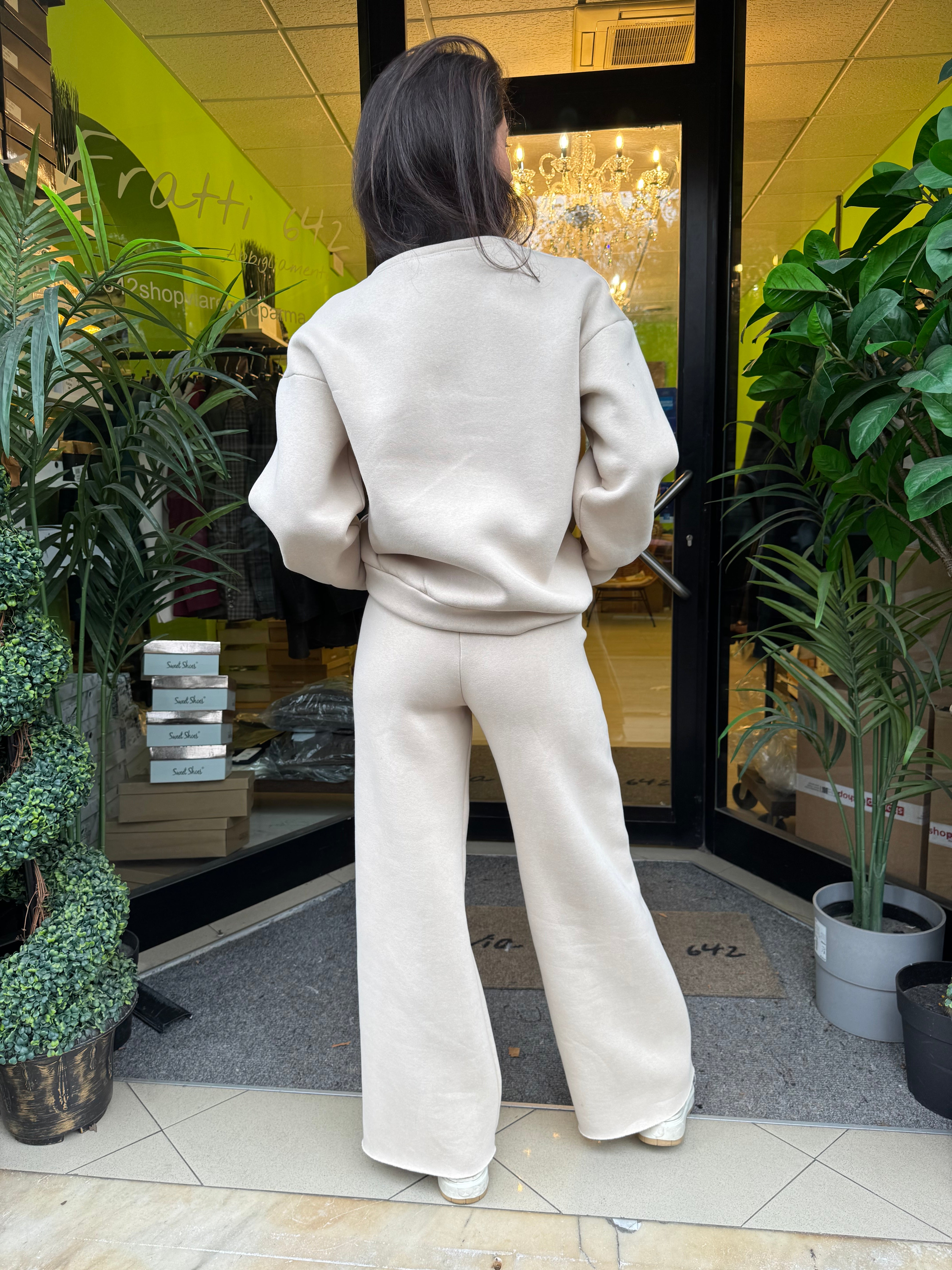 Tuta felpata con pull over 4 colori