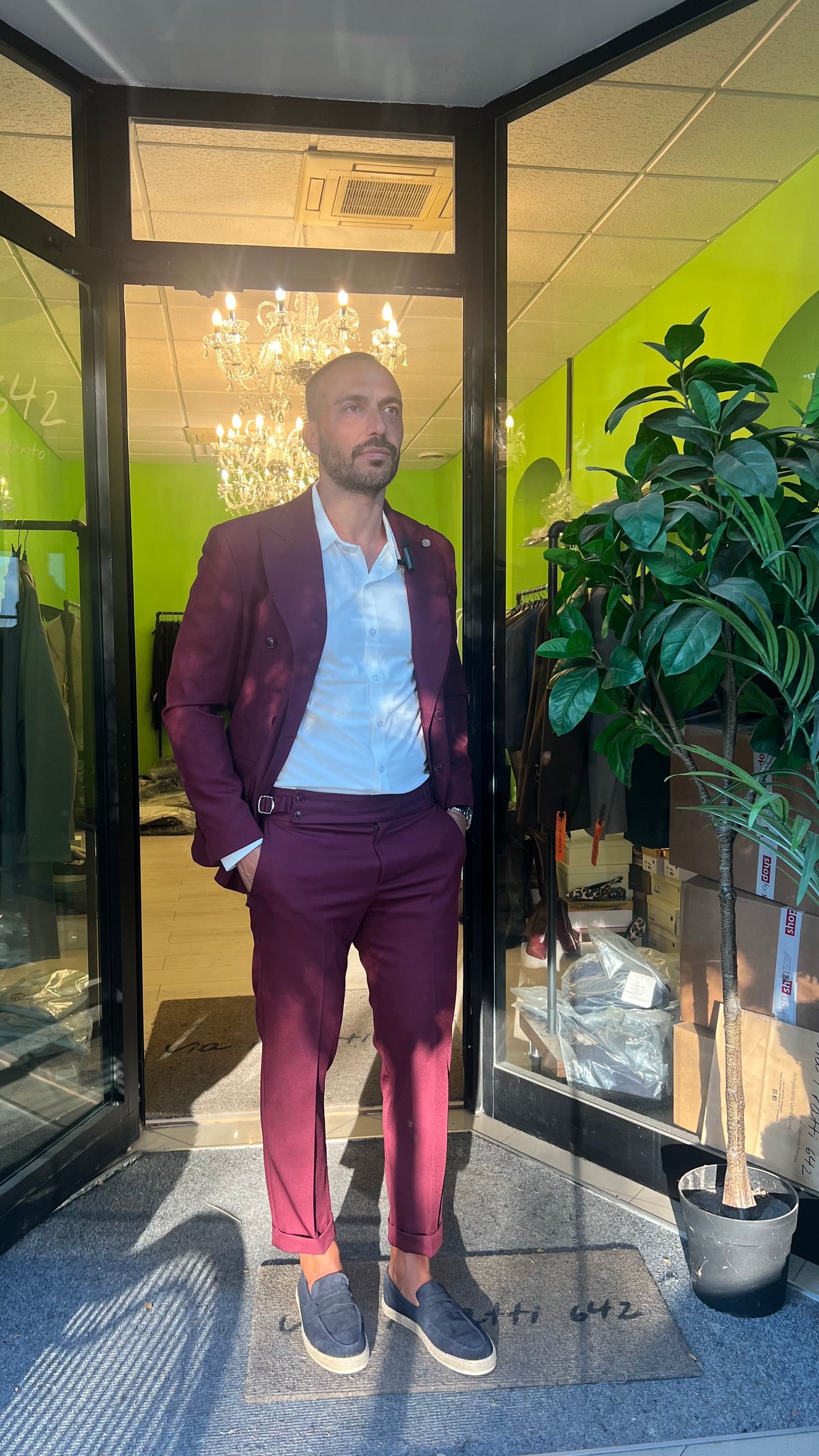 Abito doppiopetto bordeaux sartoriale
