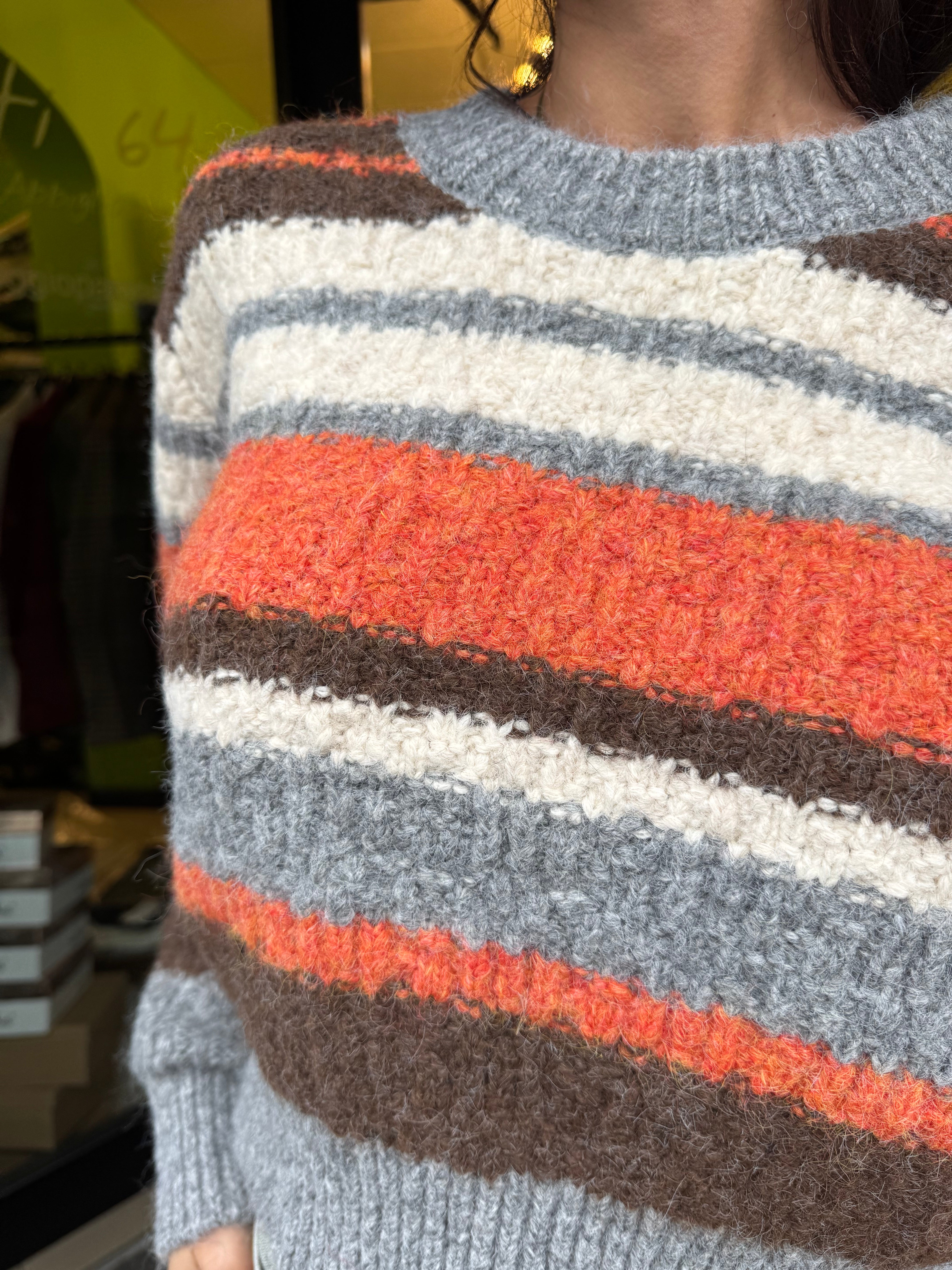 Maglione top quality arancio panna moro