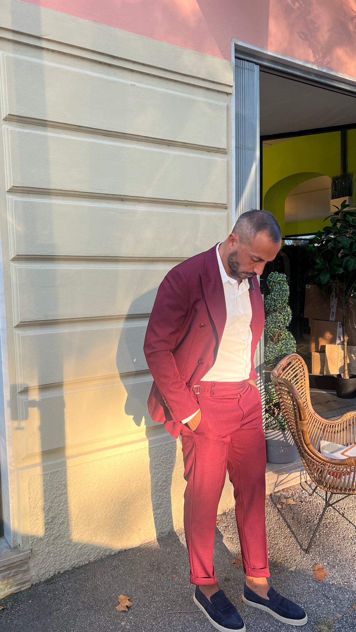 Abito doppiopetto bordeaux sartoriale