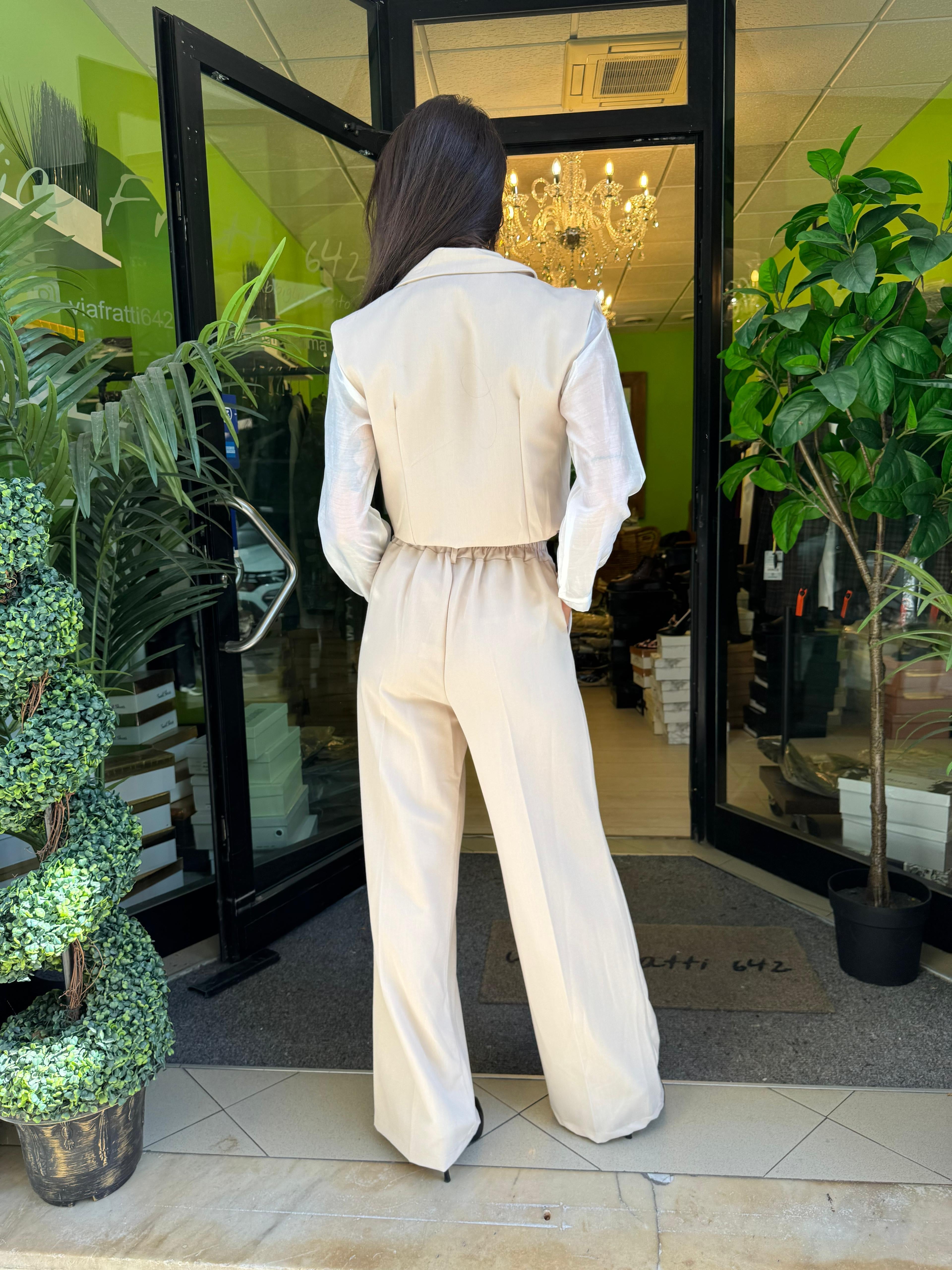 Coordinato gilet più pantalone due colori