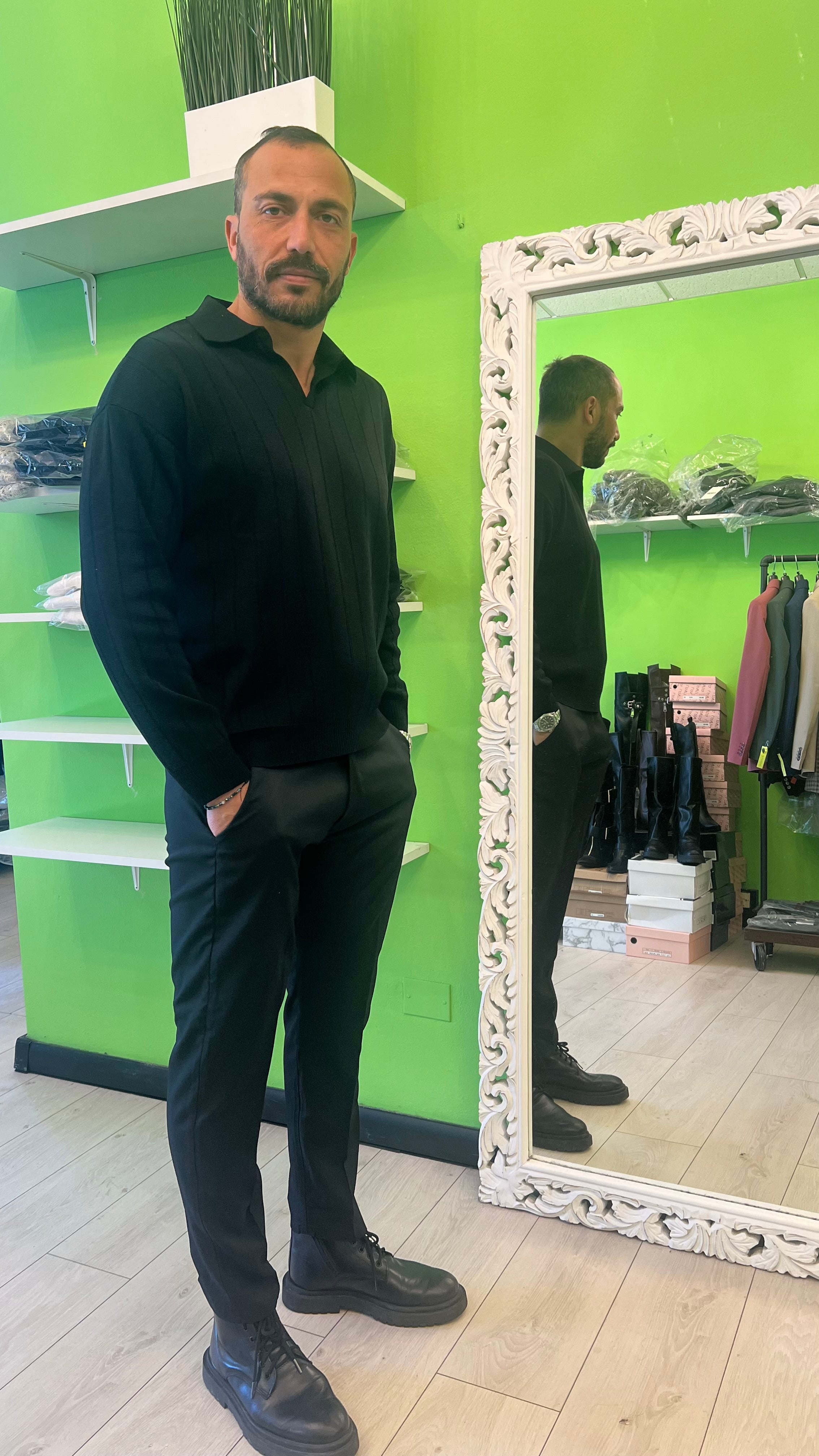 Polo in filo manica lunga