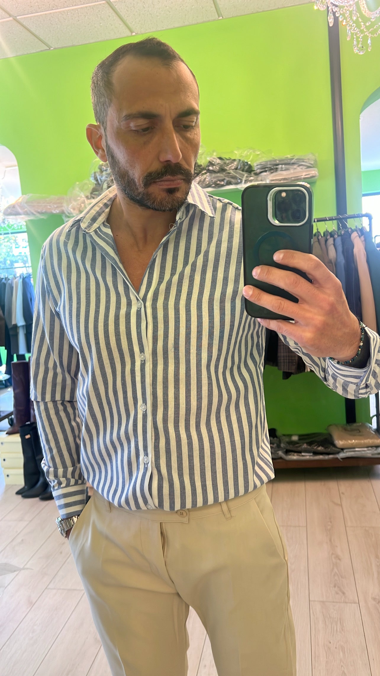 Camicia 100% cotone a righe