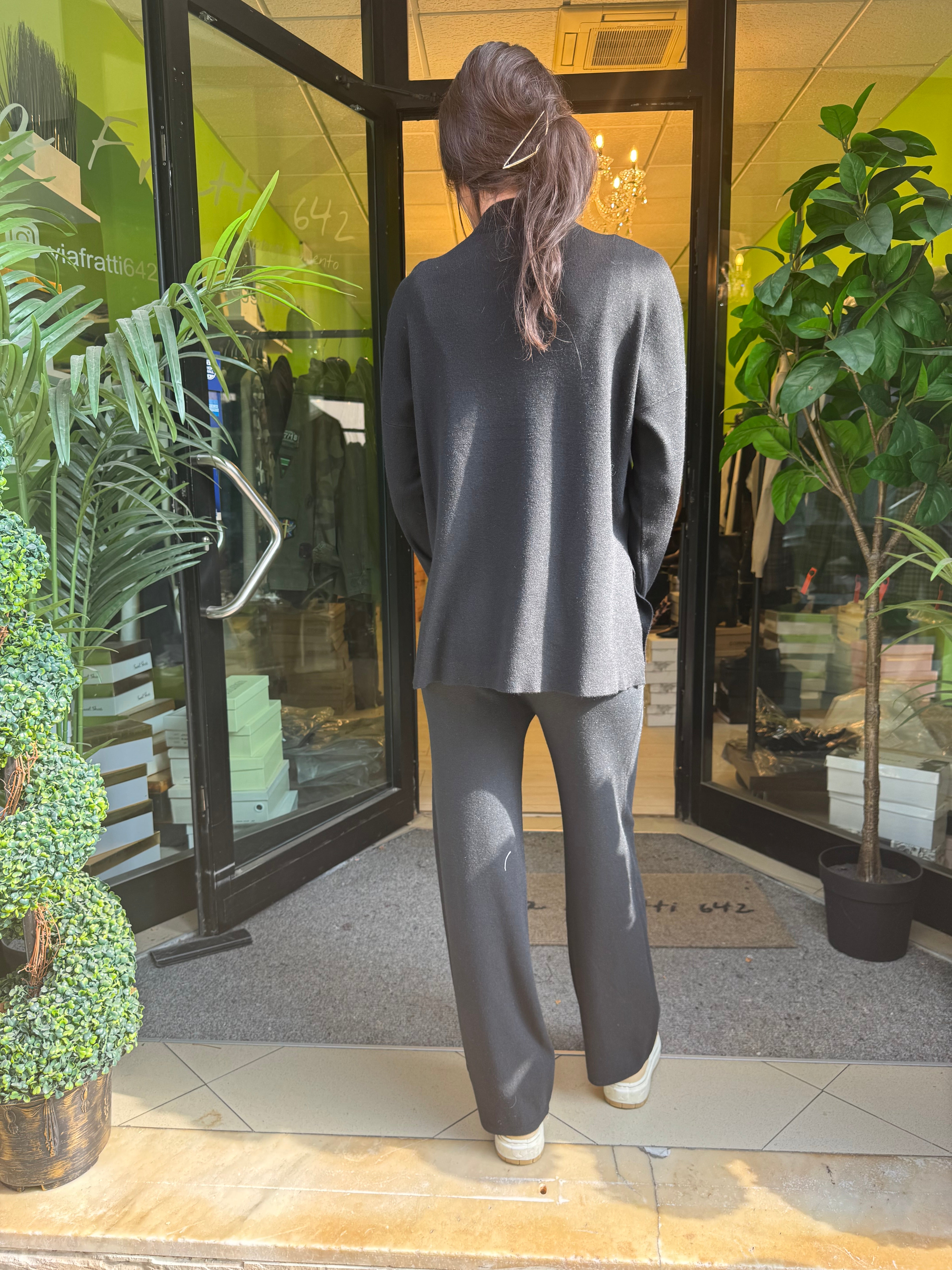 Coordinato in maglia pull più pantalone 4 colori