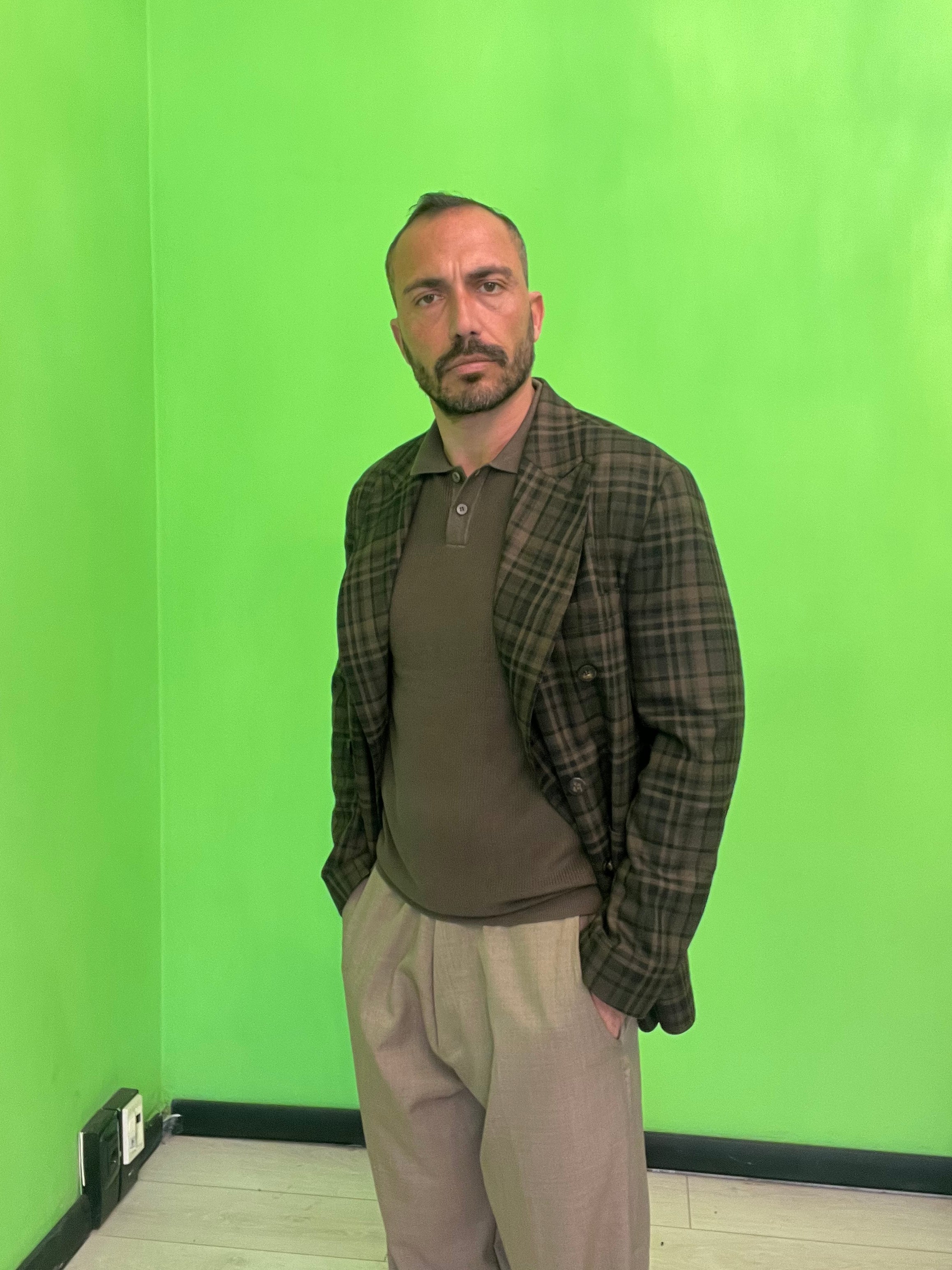 Giacca doppiopetto tartan