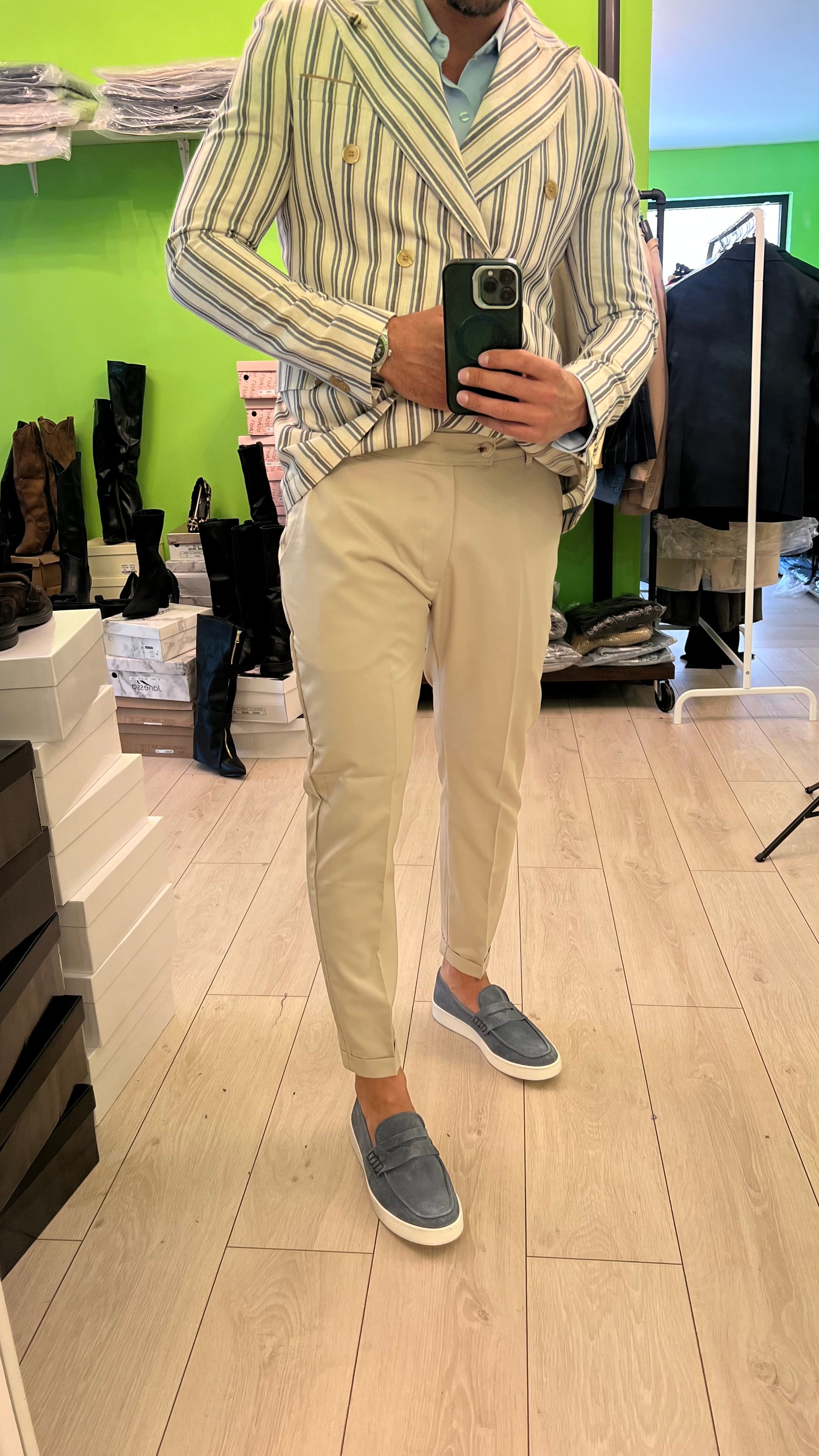 Mocassino scamosciato blu jeans