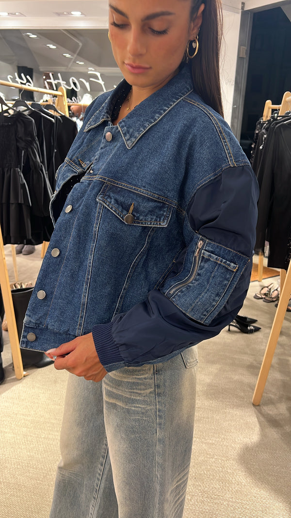 Bomber di jeans crop