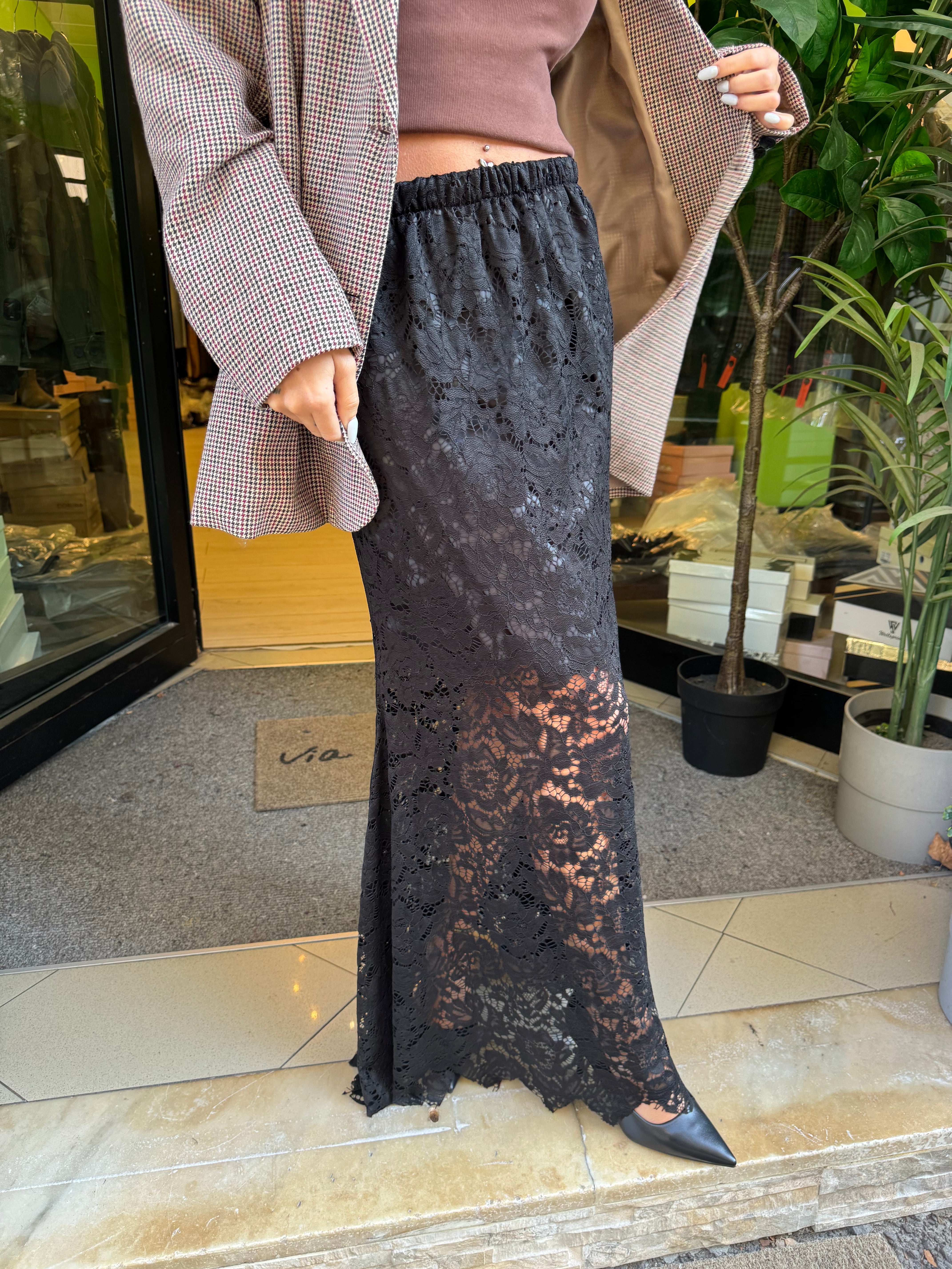 Gonna lunga in pizzo due colori