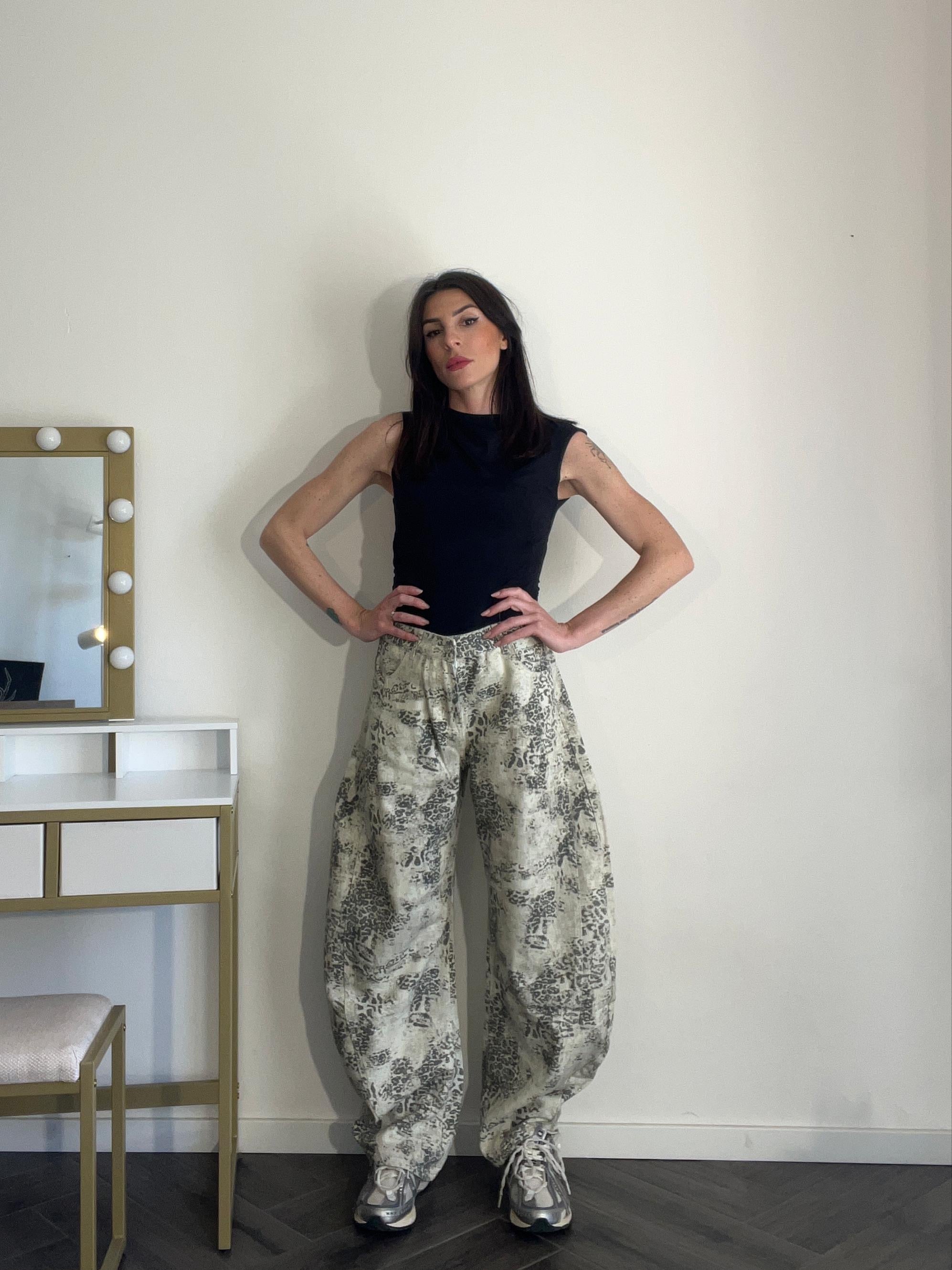 Jeans ballon animalier