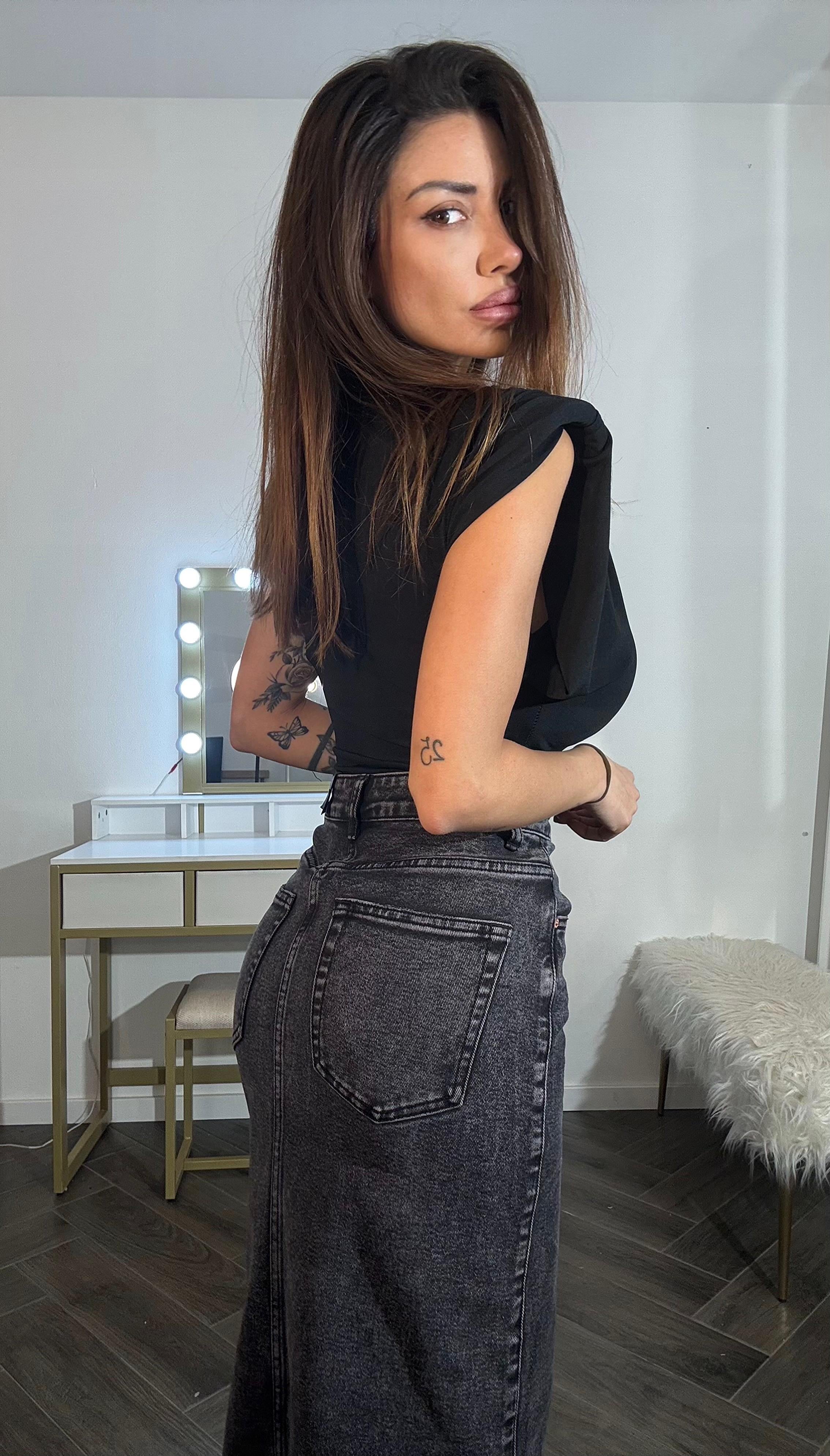 Body con spalline taglia unica