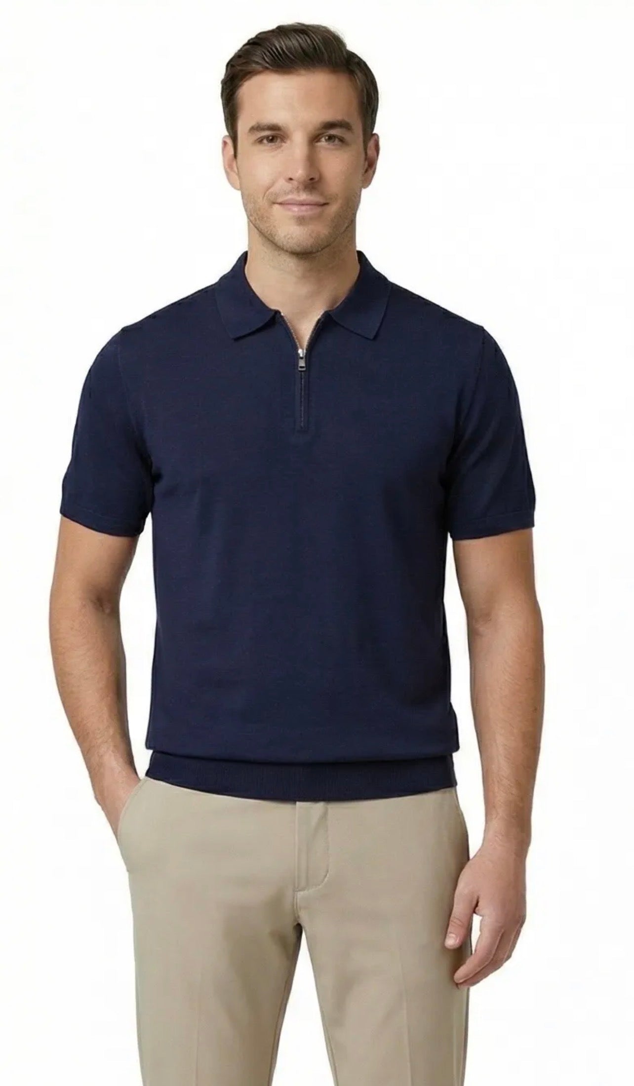 Polo in filo con zip