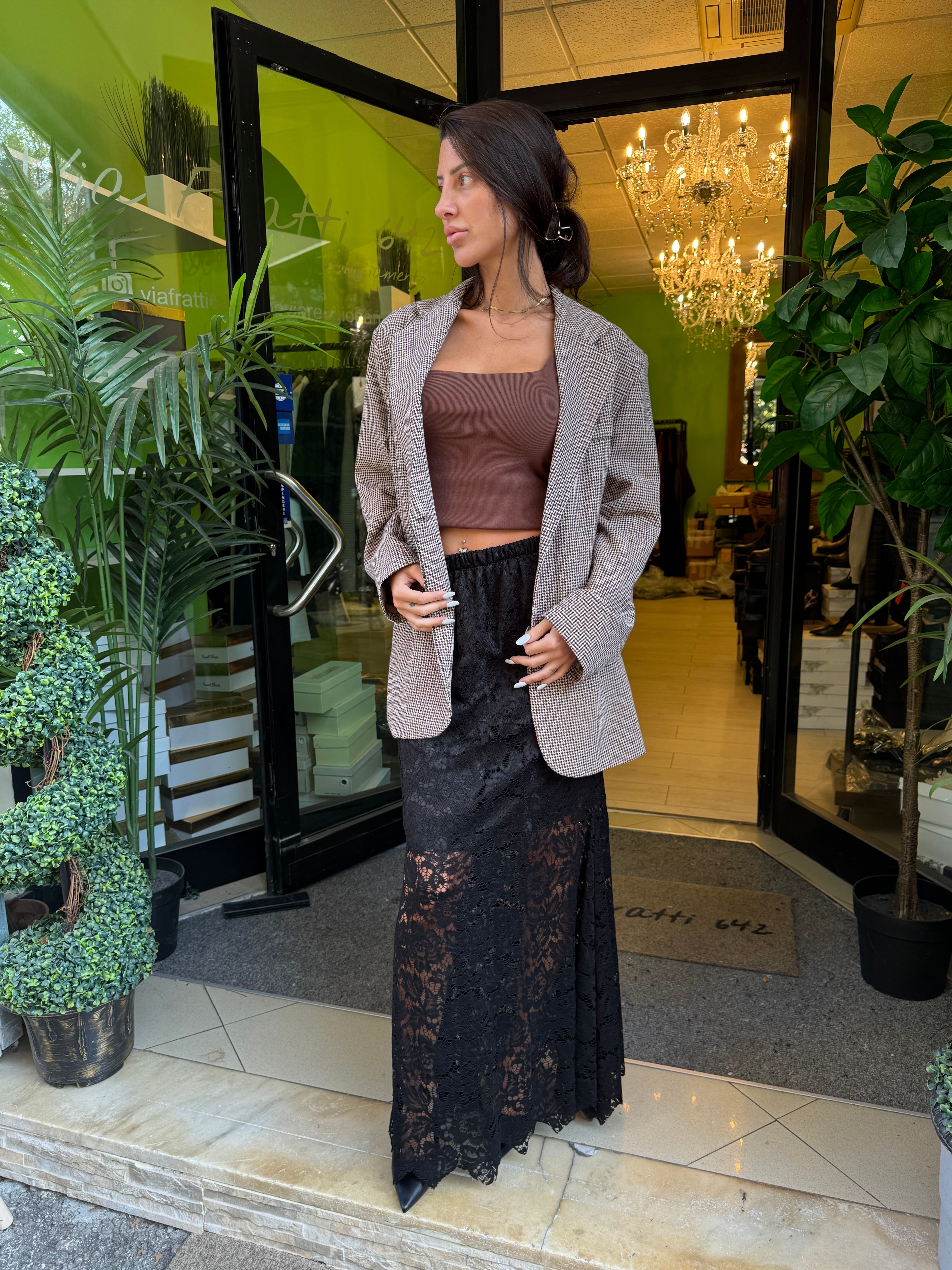 Gonna lunga in pizzo due colori