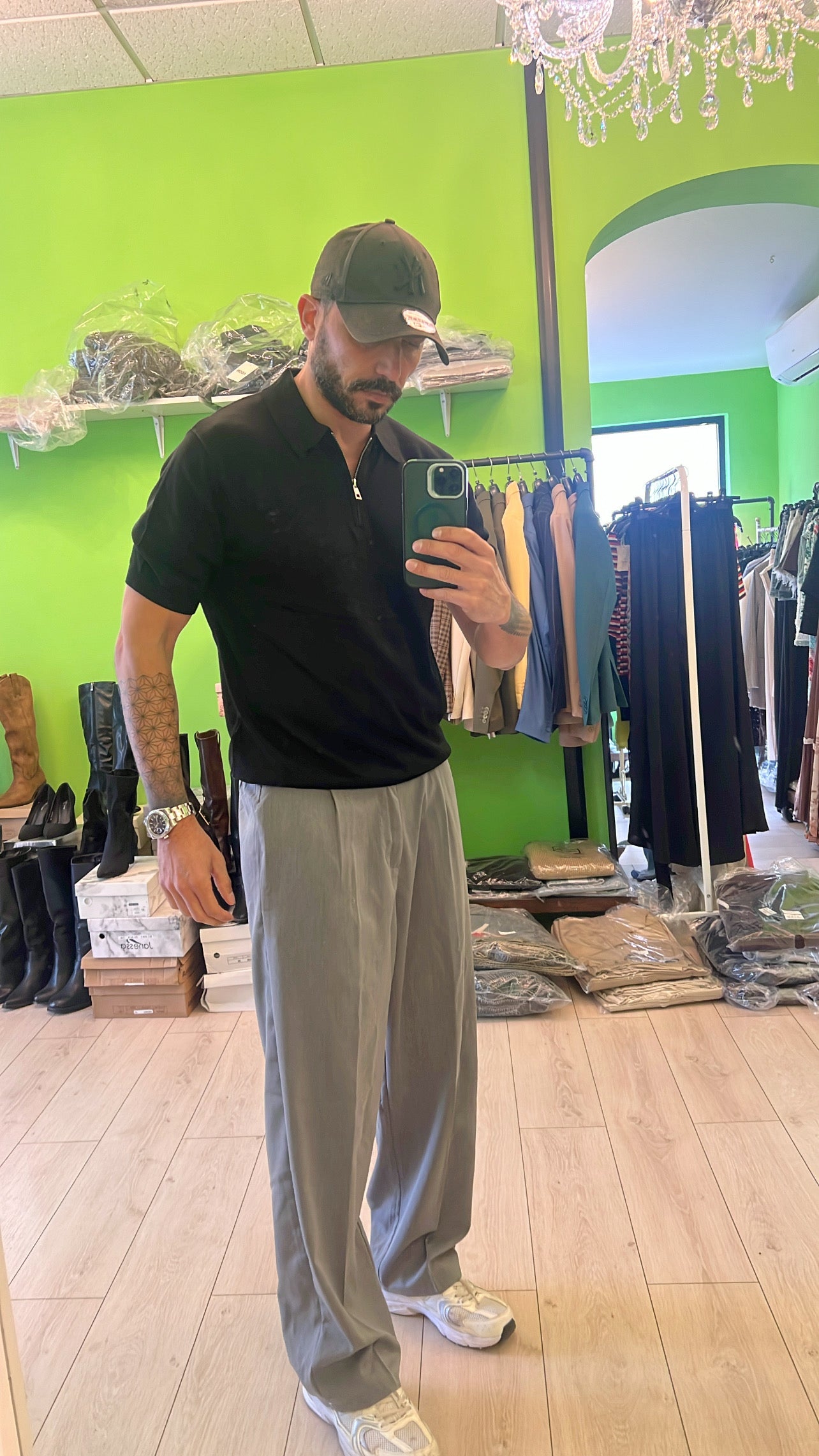 Polo in filo con zip