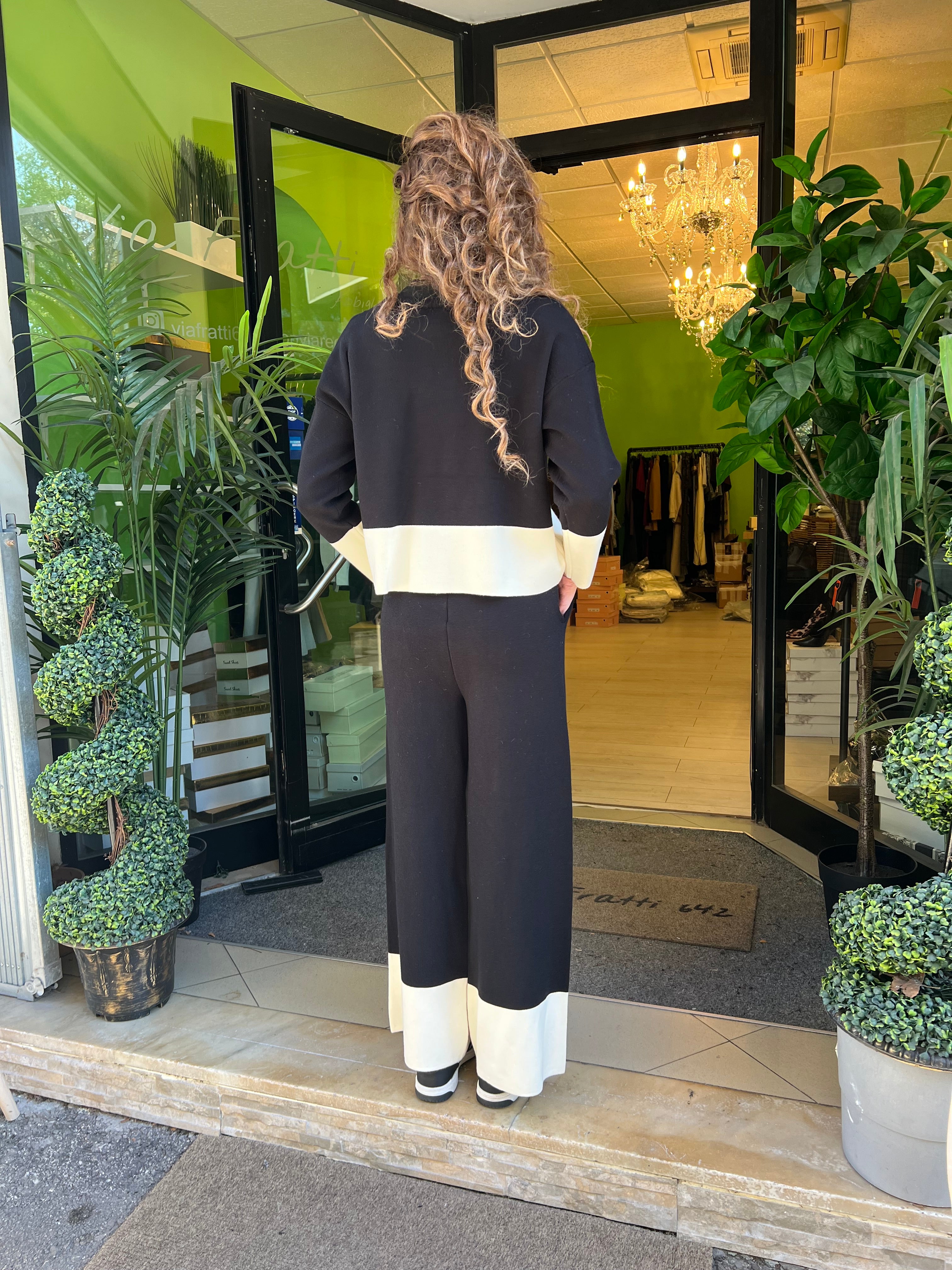 Coordinato in maglia bicolore 2 colori