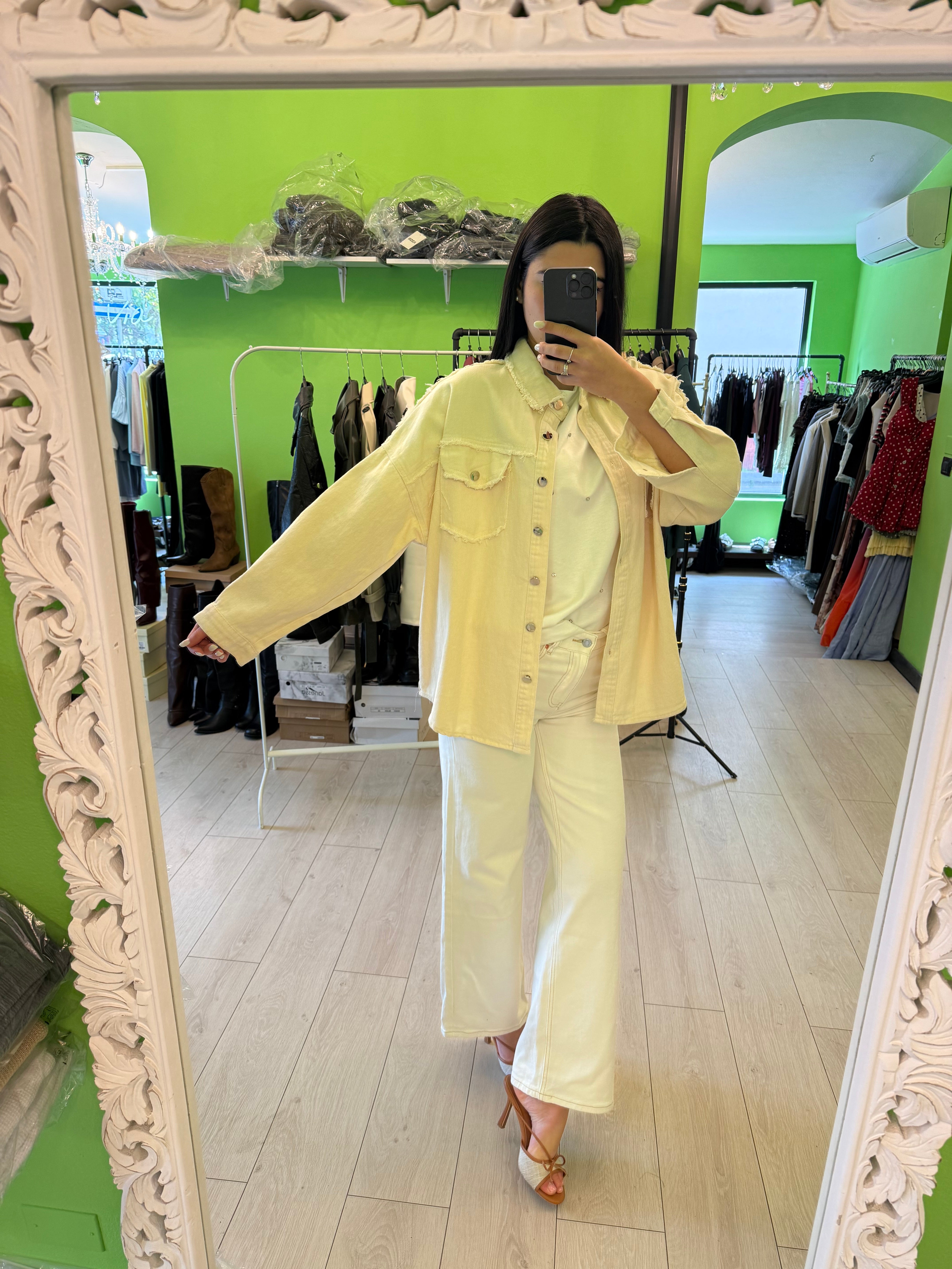 Jeans panna scampanato