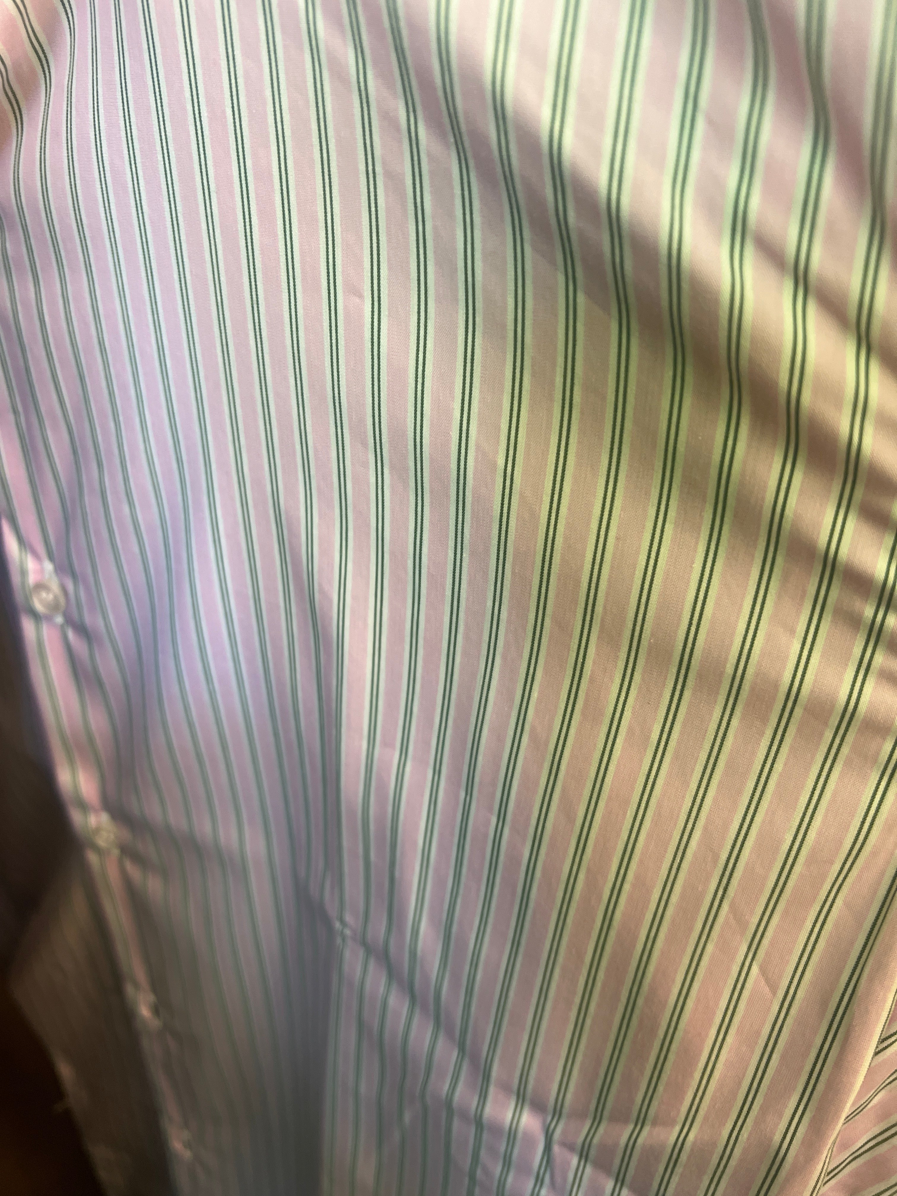 Camicia rosa righe verdi e bianche