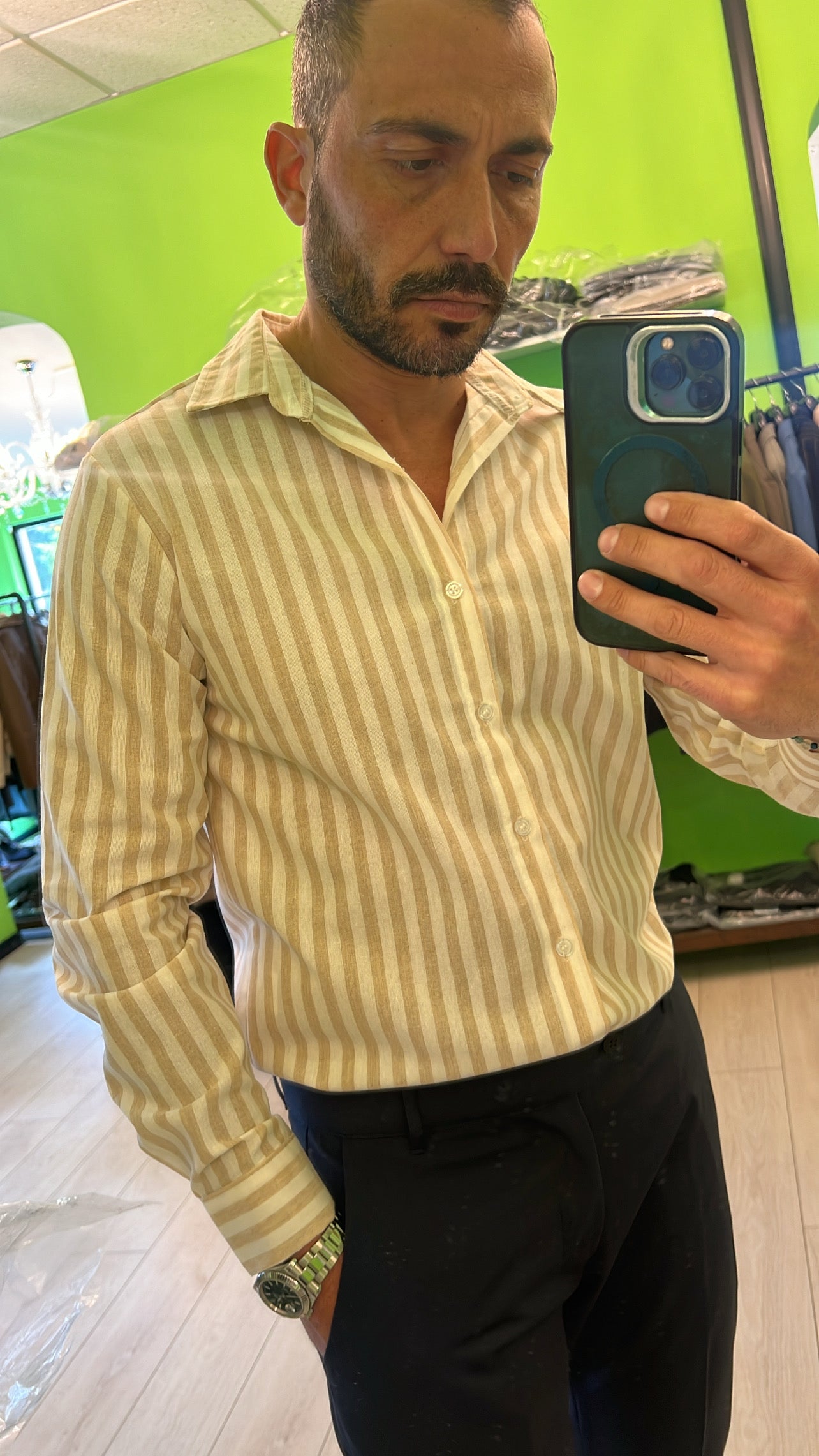 Camicia 100% cotone a righe
