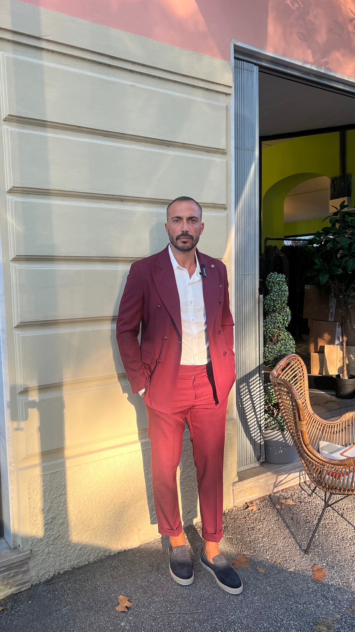 Abito doppiopetto bordeaux sartoriale
