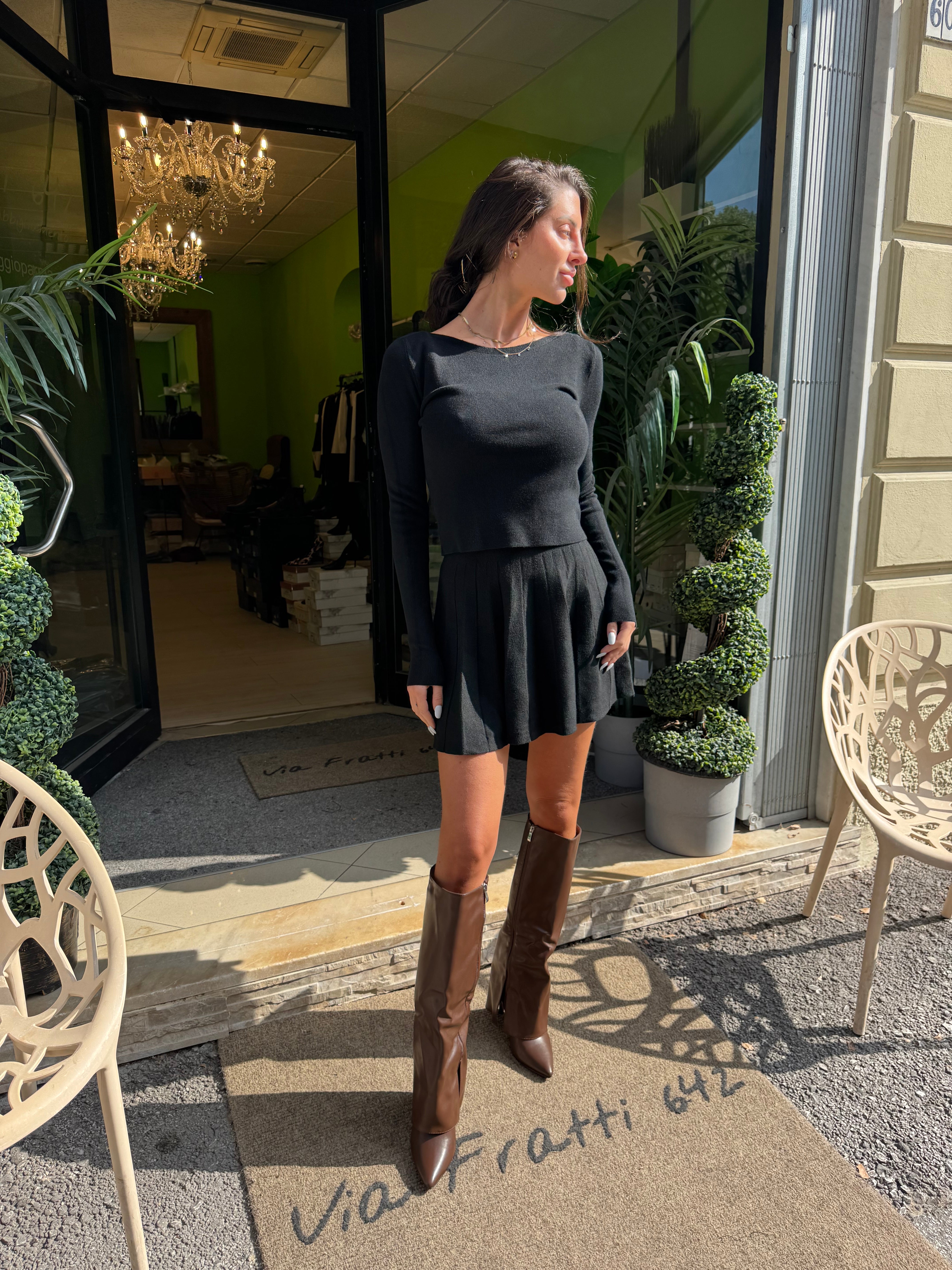 Coordinato in maglia gonna più pull 3 colori disponibili