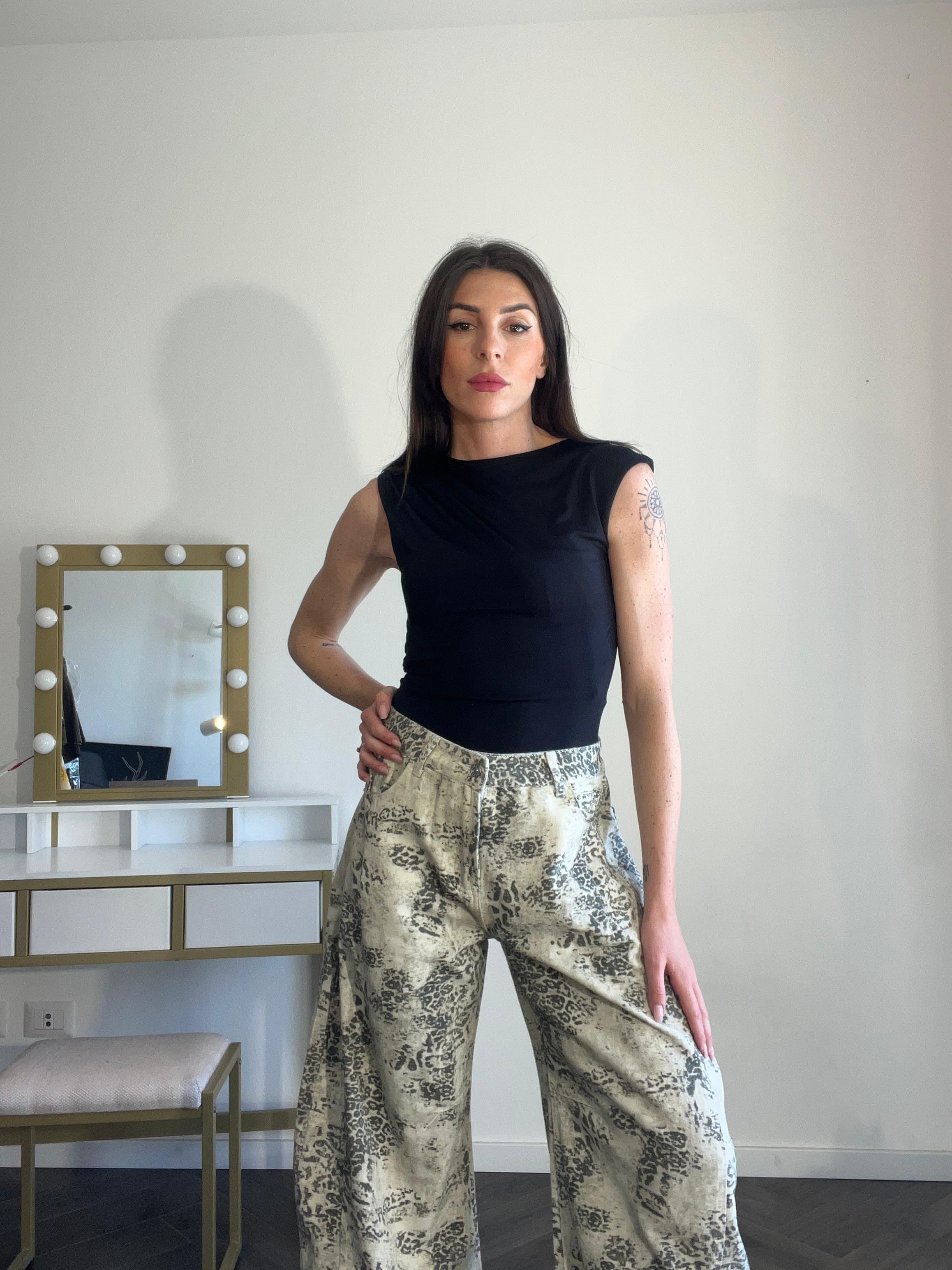 Jeans ballon animalier