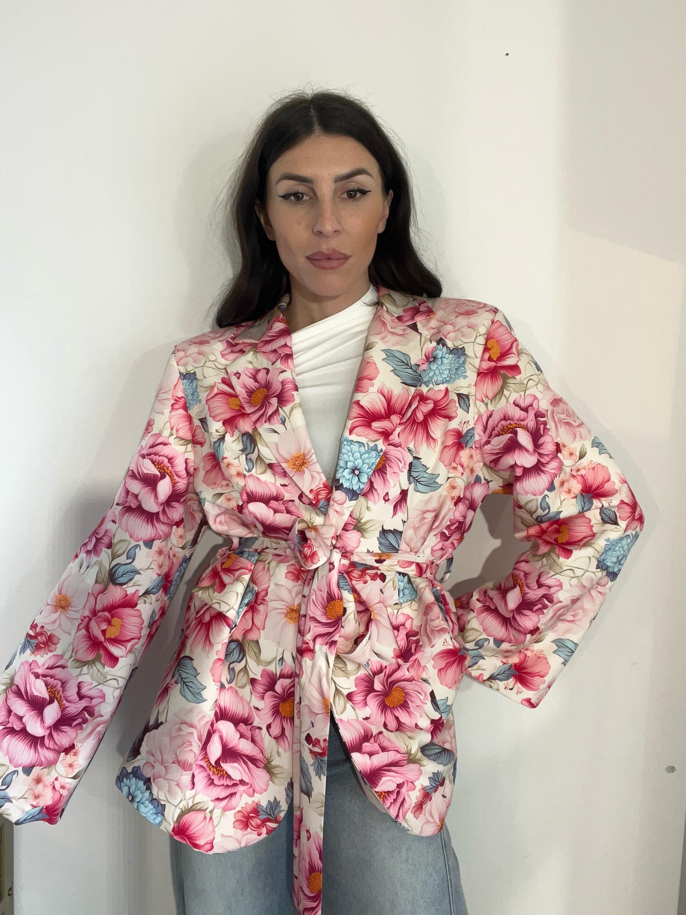 Blazer versione rosa taglia unica con cintura