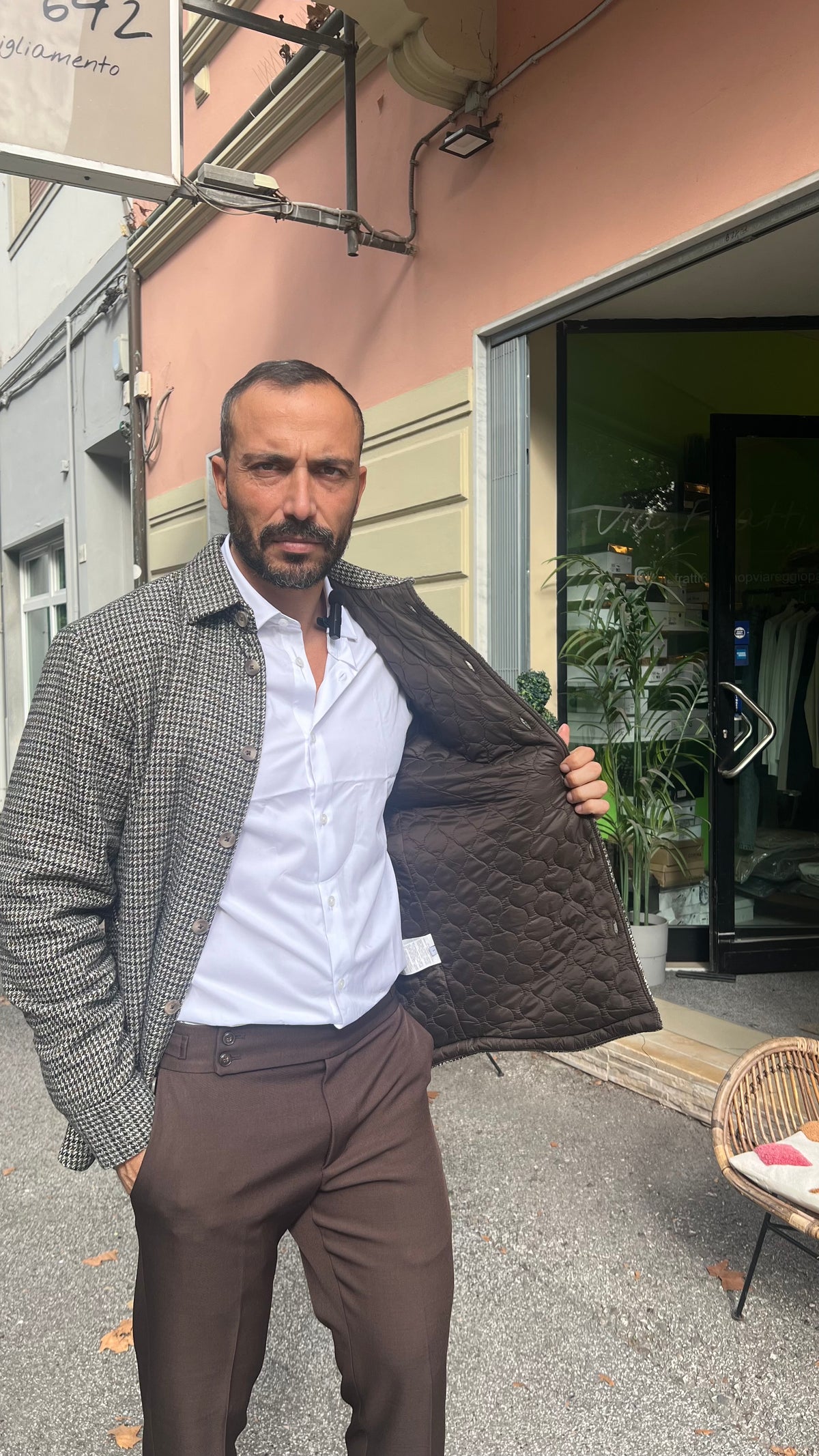 Giacca tartan imbottita